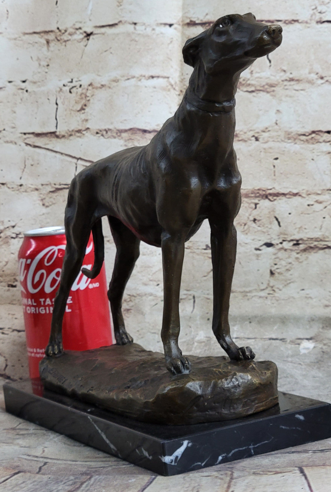Signed Fremiet  100% Bronze Standing Greyhounds- Midcentury Modern Sculpture ART
