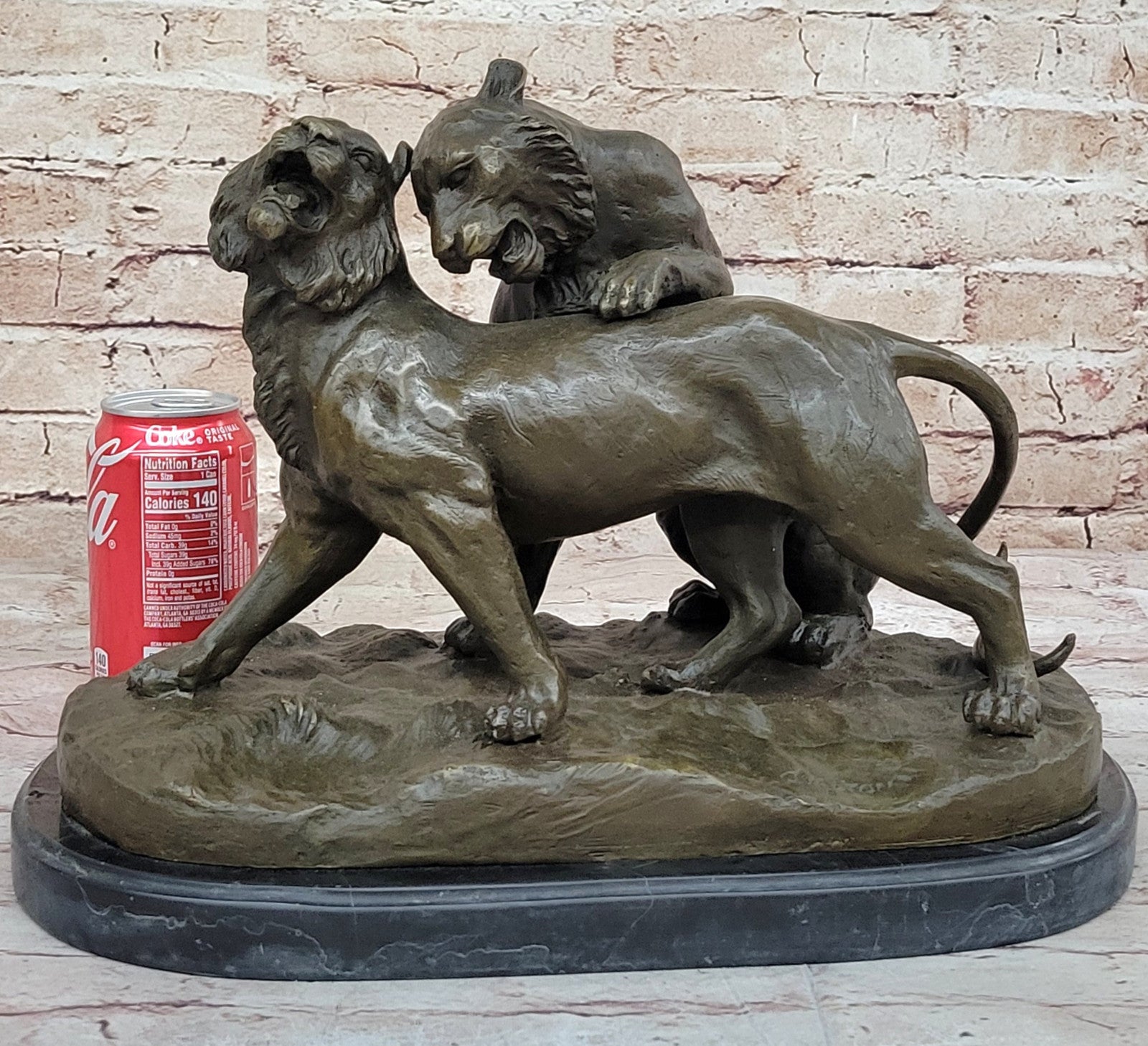 Hot Cast Wildlife Sculpture: Charles Valton`s Signed Bronze Mountain Lion Statue