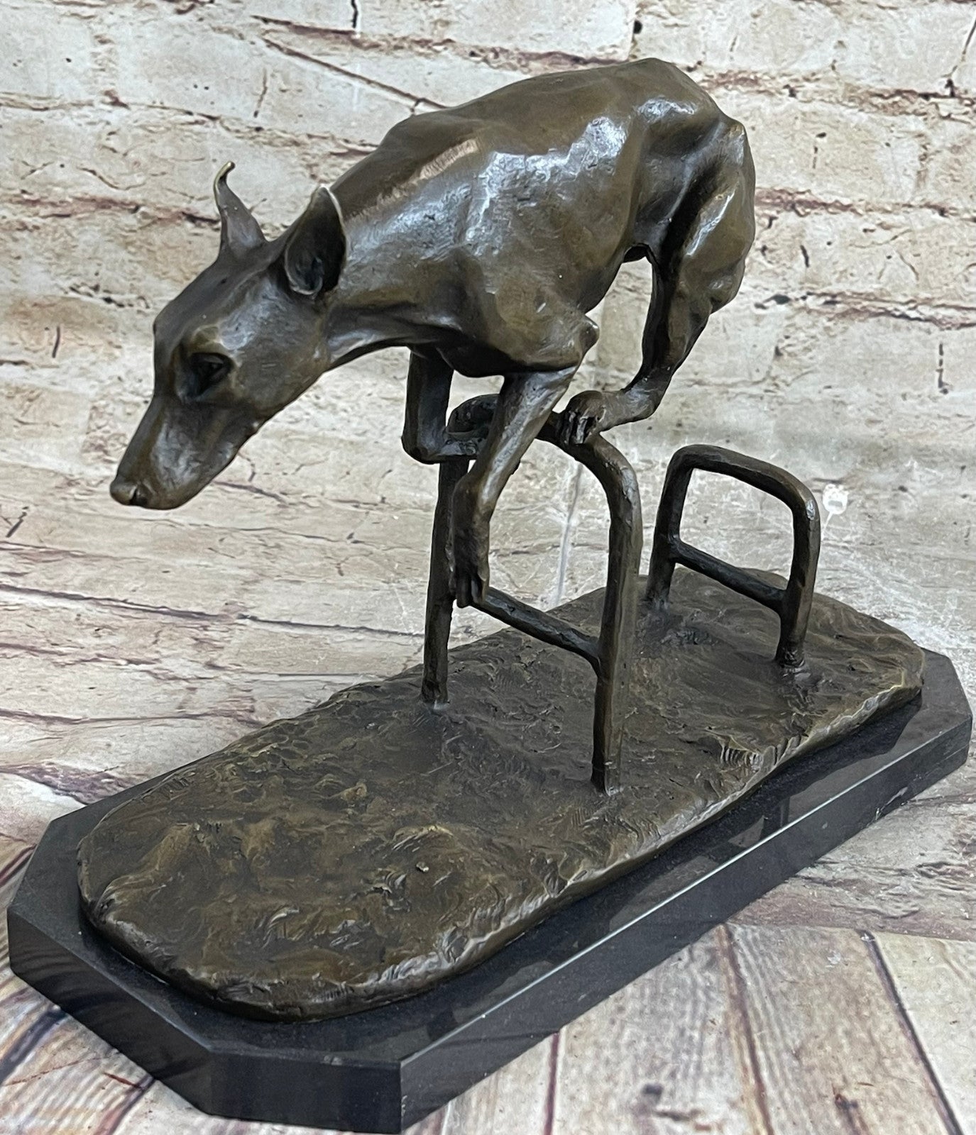 Doberman Genuine Bronze figurine dog art bronze from Spain Lost Wax Method Figurine