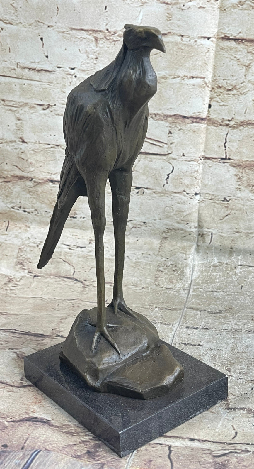 Bronze Sculpture, Hand Made Statue REMBRANDT BUGATTI STORK EXOTIC Figurine Decor