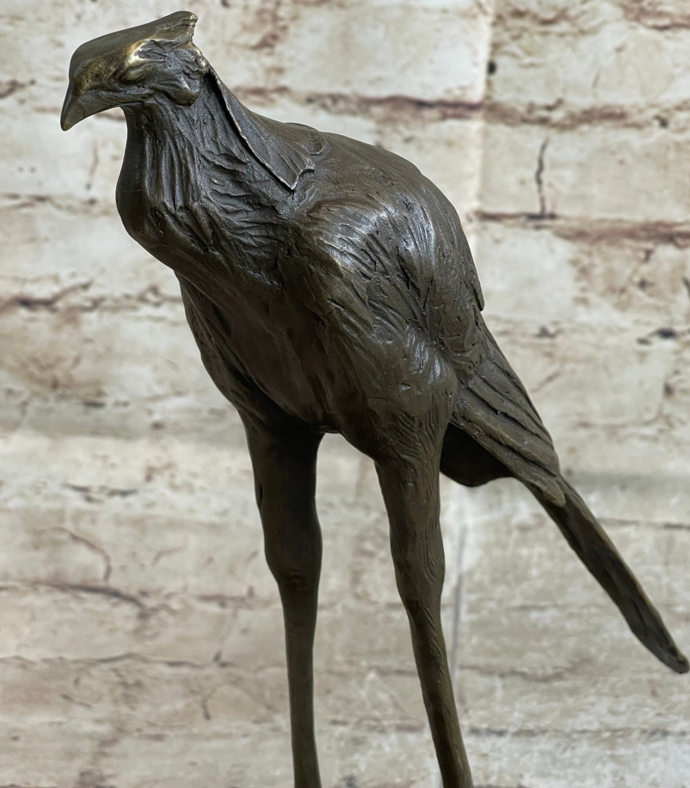 Bronze Sculpture, Hand Made Statue REMBRANDT BUGATTI STORK EXOTIC Figurine Decor
