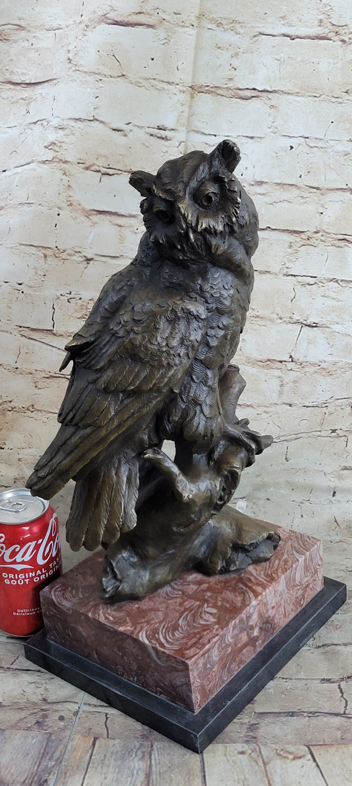 Large Signed Original Art Deco Owl Bird Bronze Statue by Milo Hot Casting