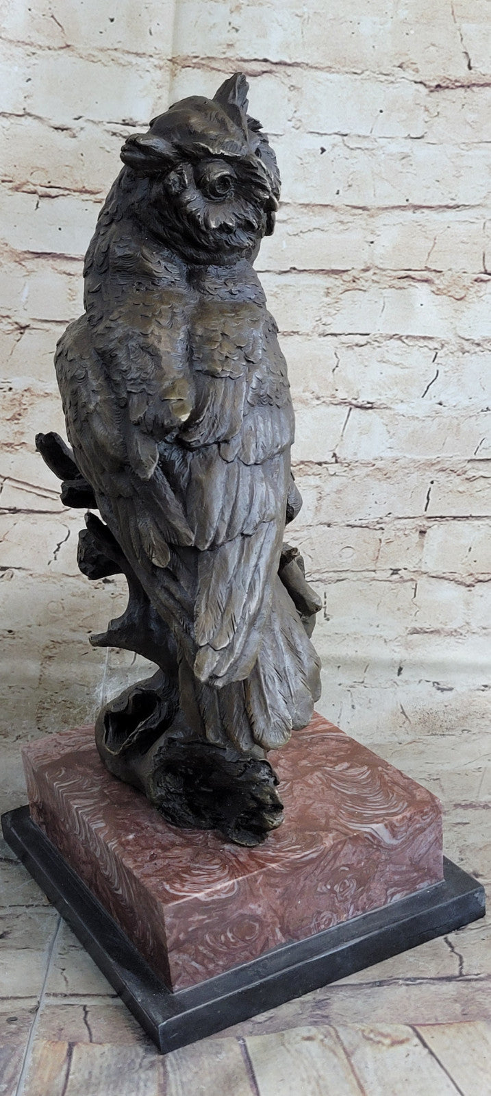 Large Signed Original Art Deco Owl Bird Bronze Statue by Milo Hot Casting