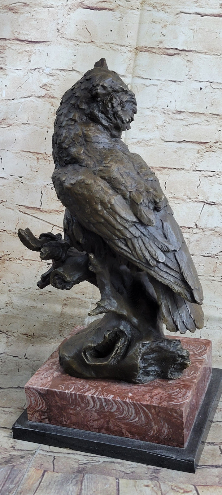 Large Signed Original Art Deco Owl Bird Bronze Statue by Milo Hot Casting