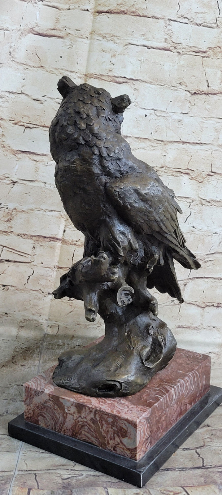 Large Signed Original Art Deco Owl Bird Bronze Statue by Milo Hot Casting