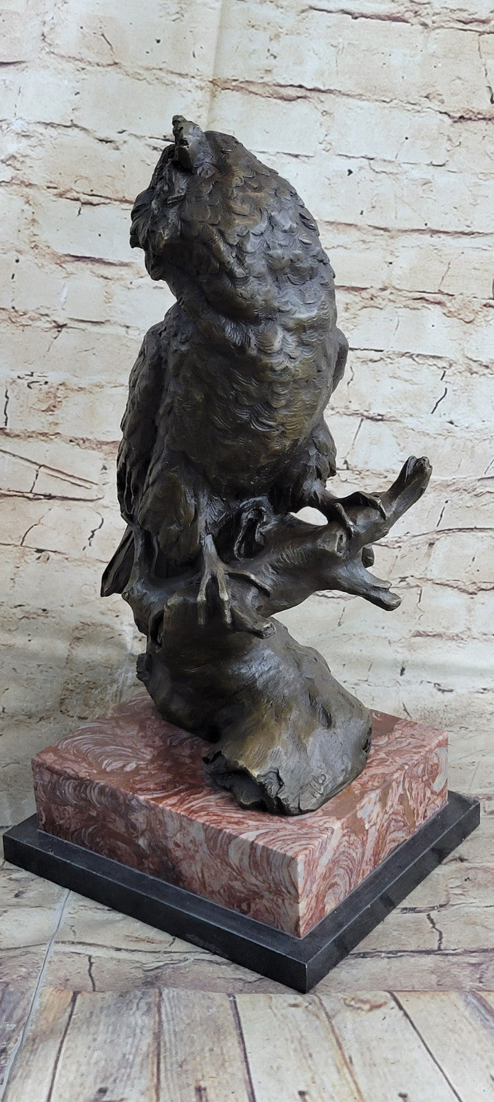 Large Signed Original Art Deco Owl Bird Bronze Statue by Milo Hot Casting