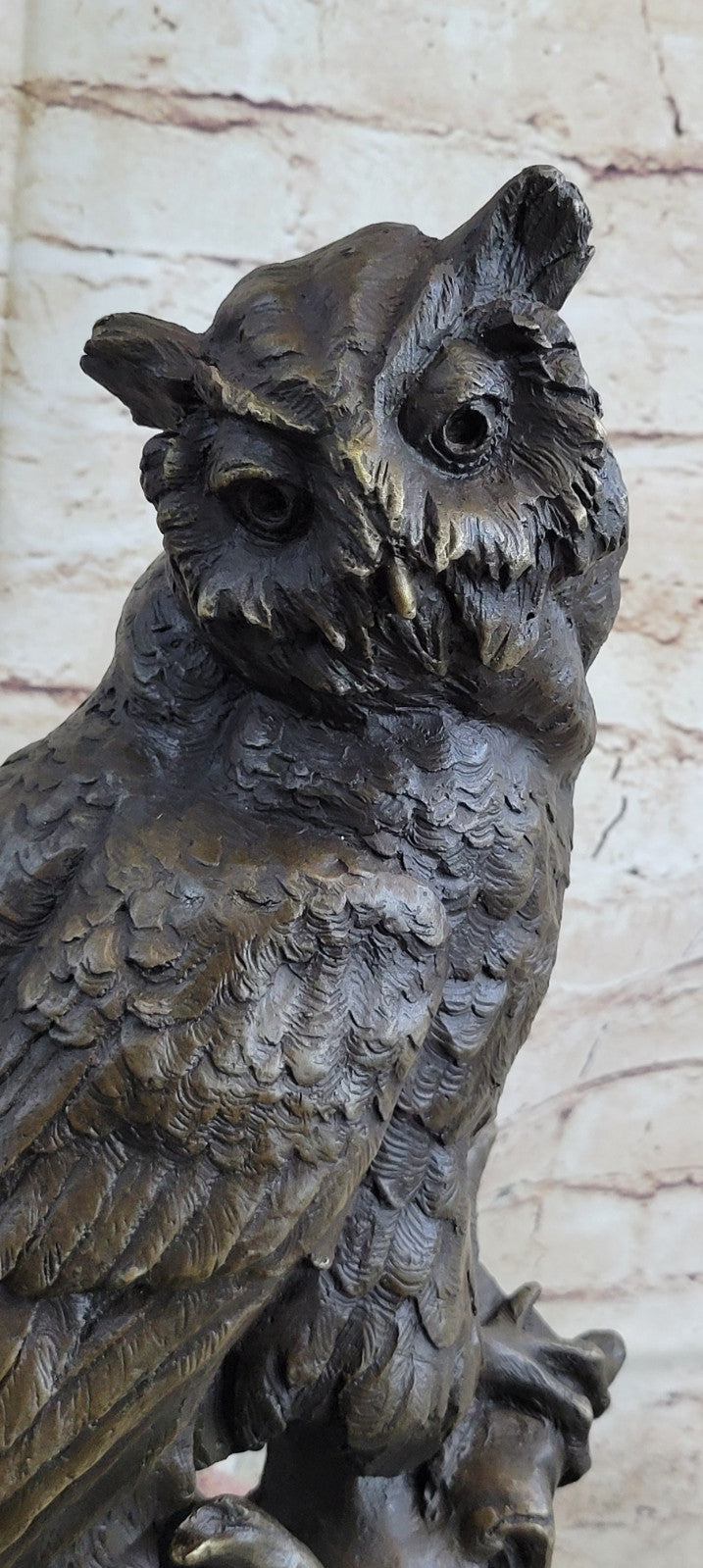 Large Signed Original Art Deco Owl Bird Bronze Statue by Milo Hot Casting