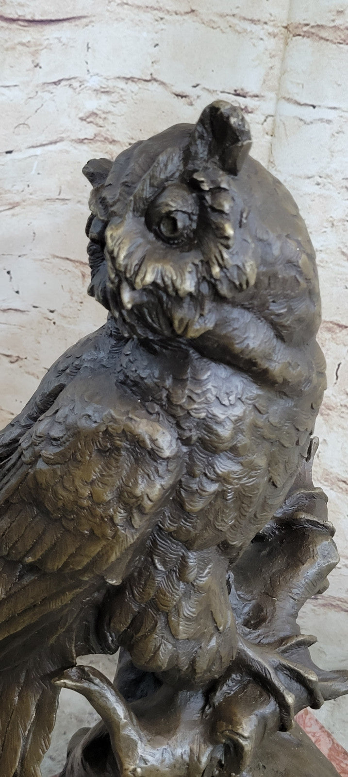 Large Signed Original Art Deco Owl Bird Bronze Statue by Milo Hot Casting