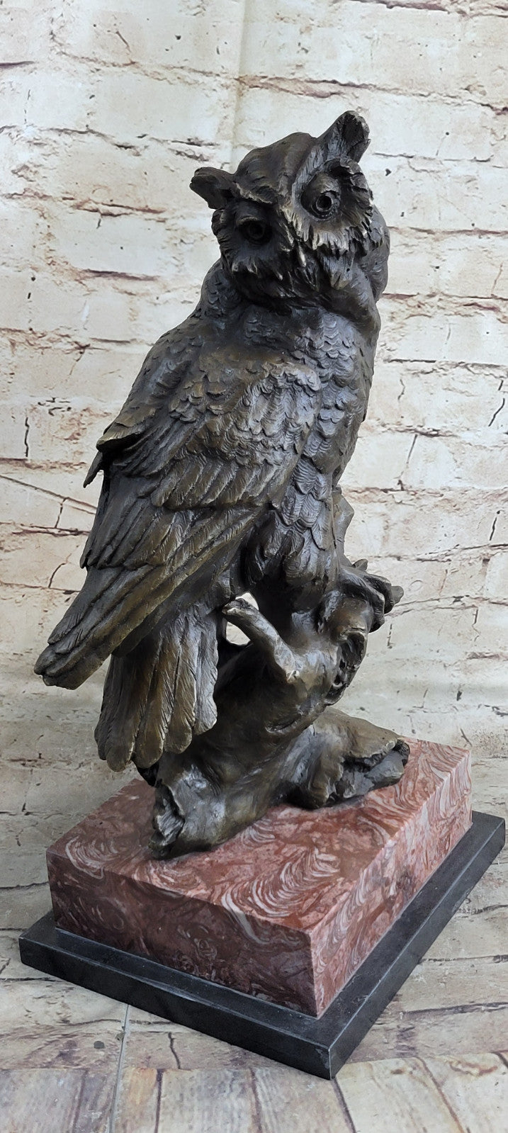 Large Signed Original Art Deco Owl Bird Bronze Statue by Milo Hot Casting