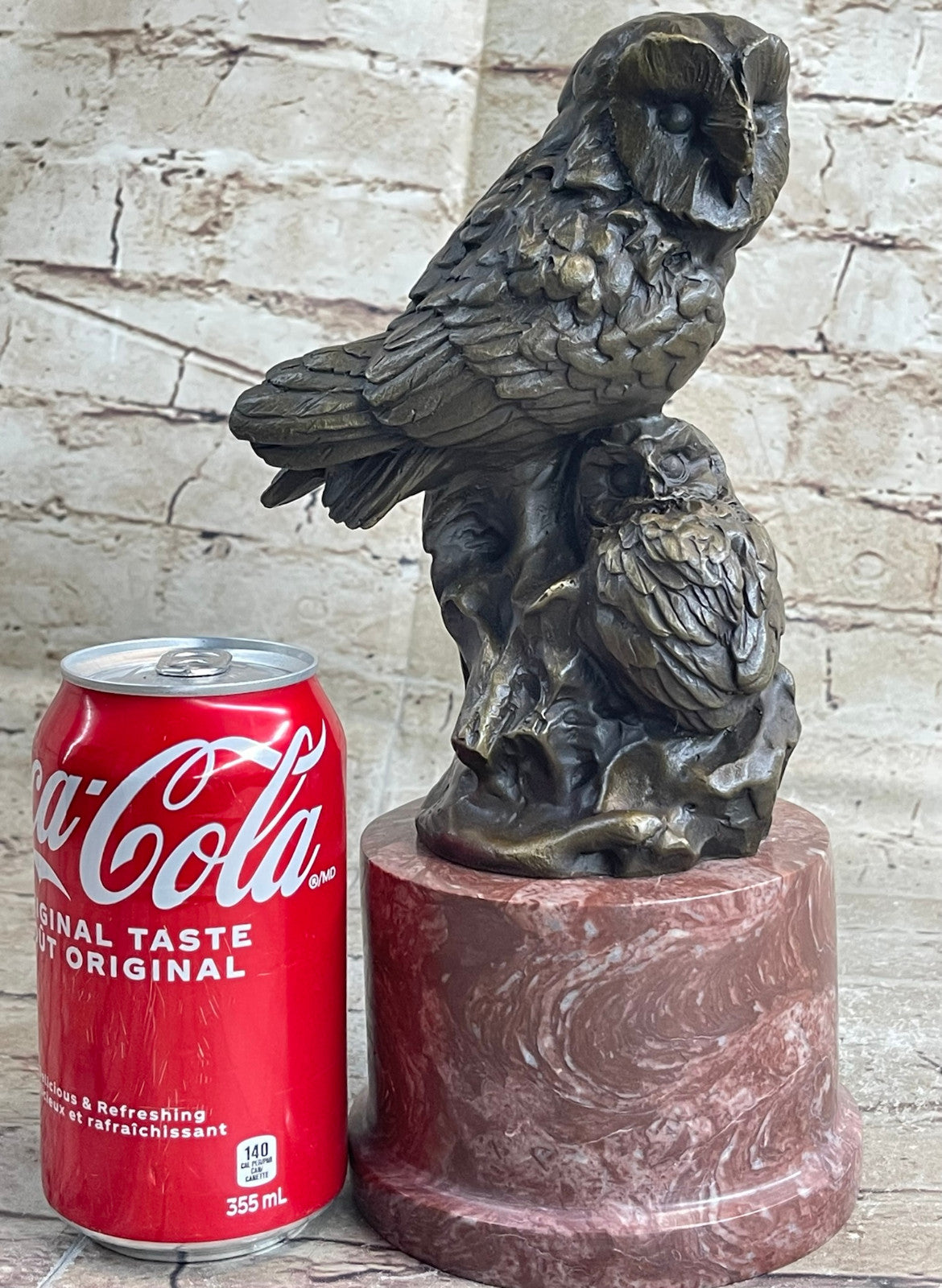 Bronze Sculpture Art Deco 2 Owls Animal Birds Wildlife Hot Cast Home Decor Sale
