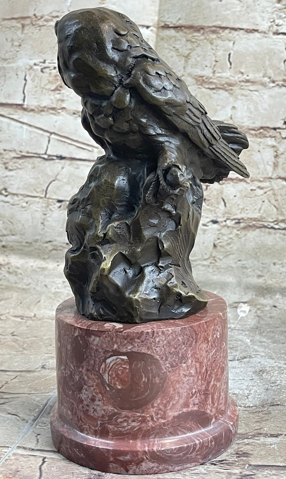 Bronze Sculpture Art Deco 2 Owls Animal Birds Wildlife Hot Cast Home Decor Sale
