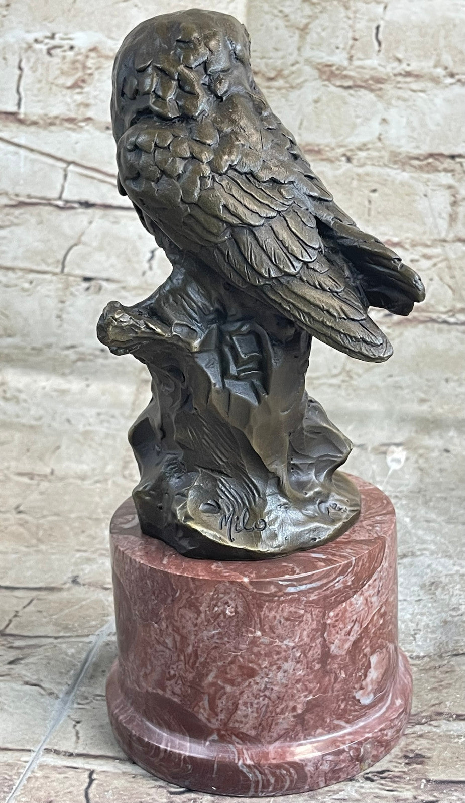 Bronze Sculpture Art Deco 2 Owls Animal Birds Wildlife Hot Cast Home Decor Sale