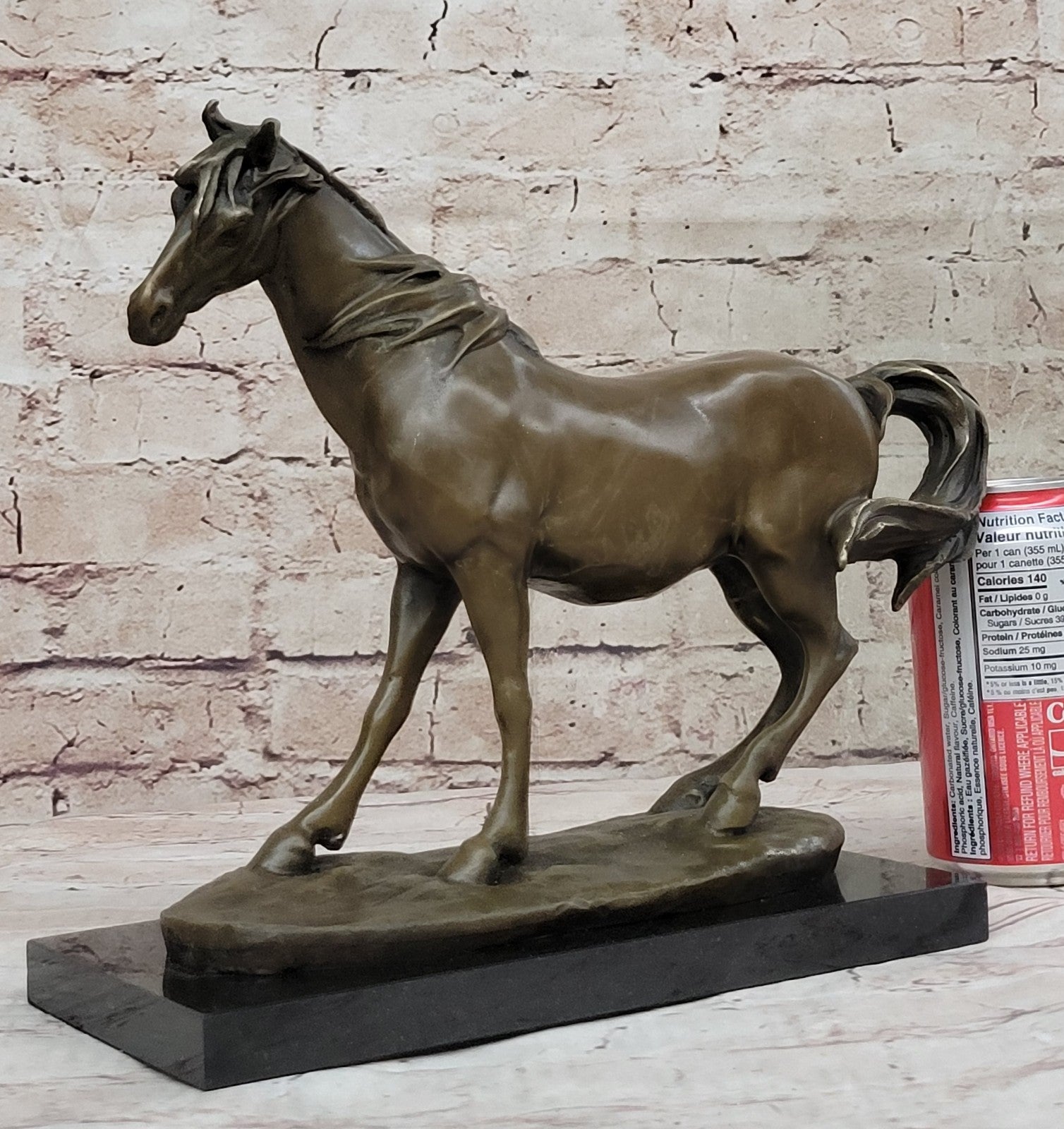 Signed Horse Head Bust Art Deco Bronze Sculpture Statue Figurine Home Decor