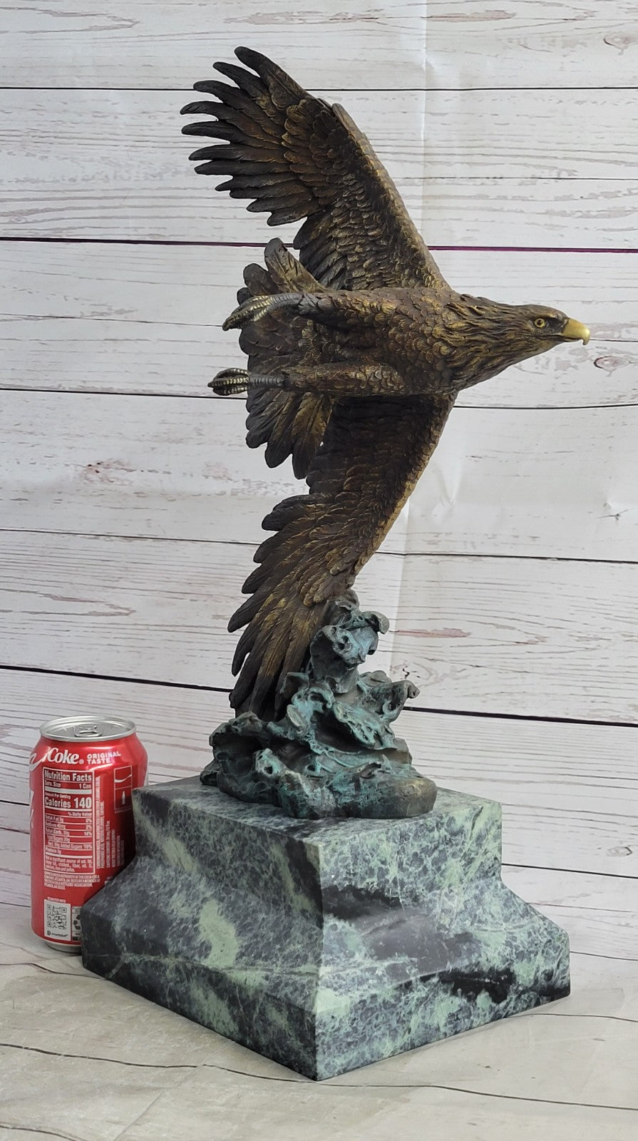 Bronze Sculpture Figure Signed Original Art Deco By Milo Large Eagle Statue