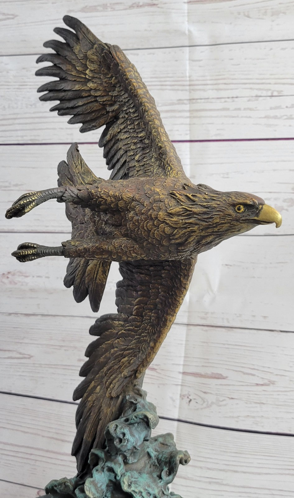 Bronze Sculpture Figure Signed Original Art Deco By Milo Large Eagle Statue