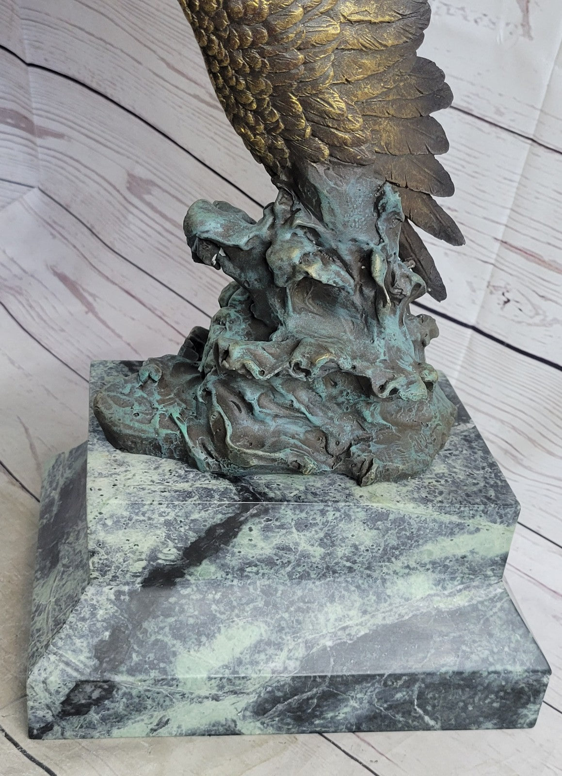 Bronze Sculpture Figure Signed Original Art Deco By Milo Large Eagle Statue