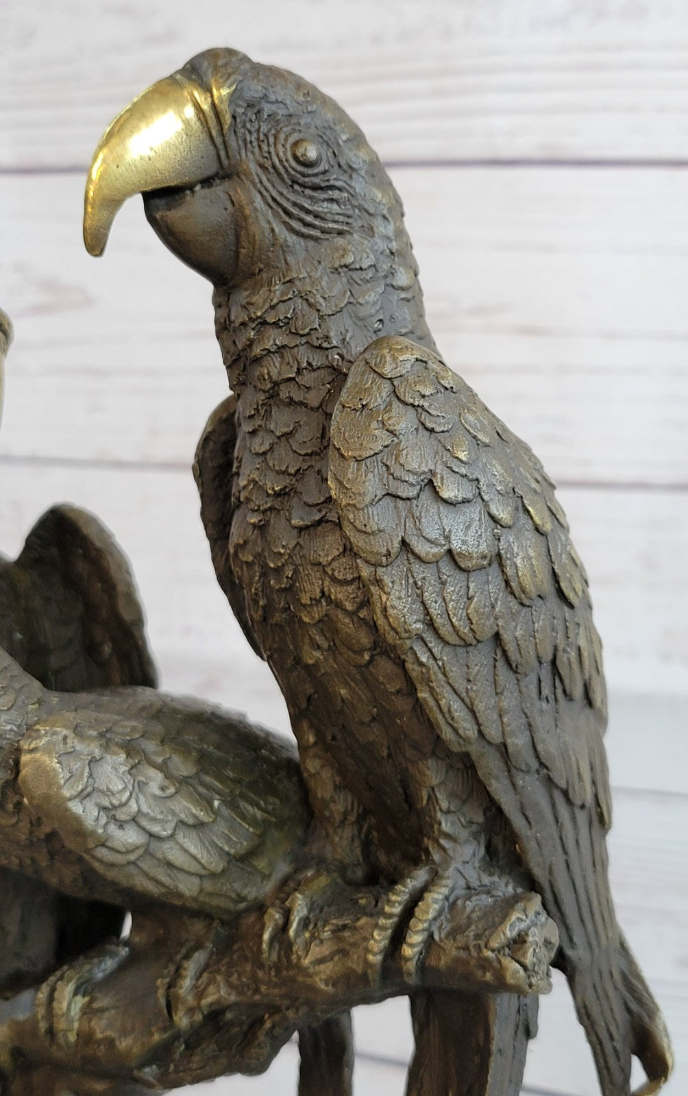 Milo`s Signed Bronze Birds: Three Brazilian Parrots Sculpture - Collector`s Item