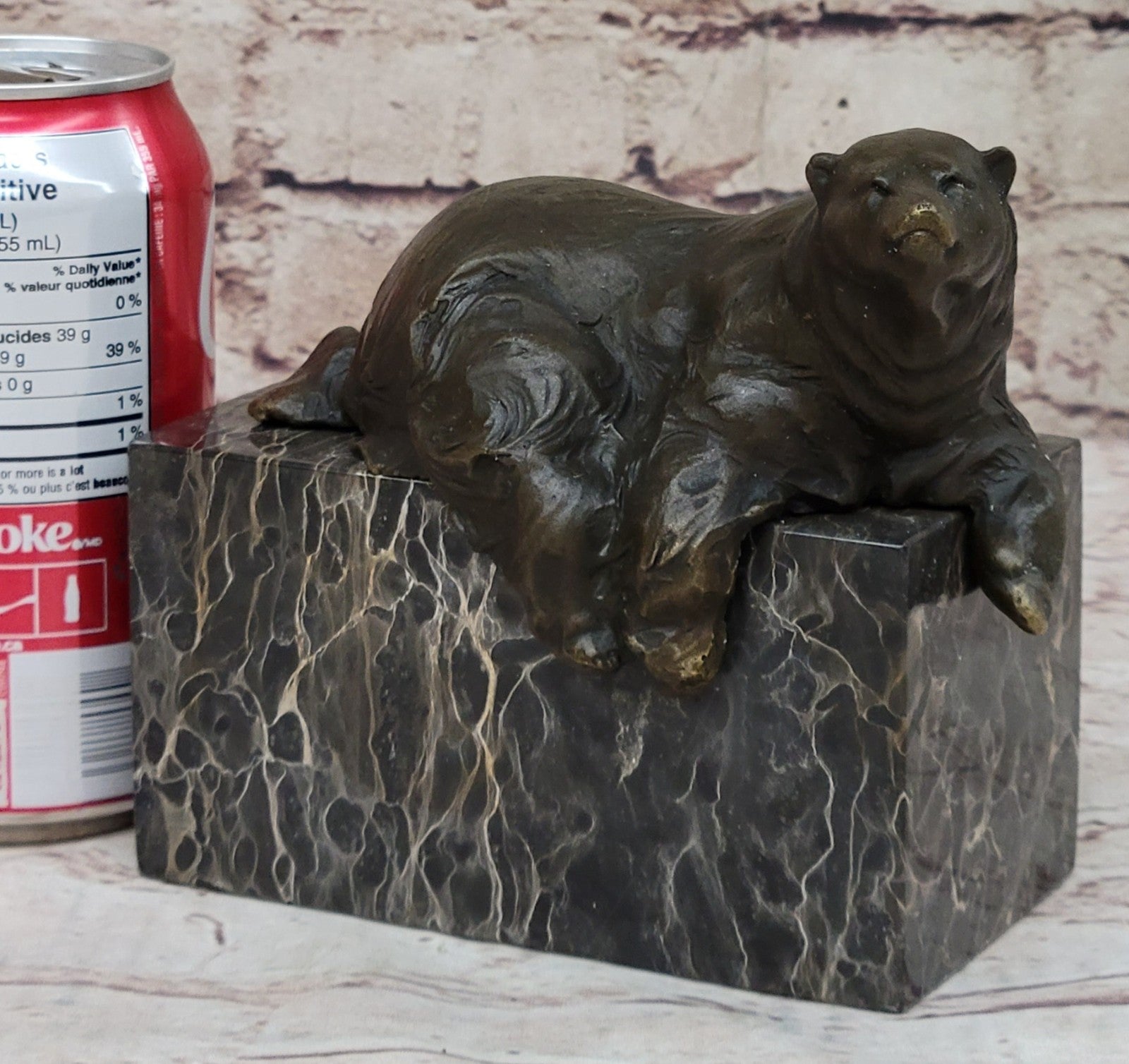 Lost Wax Method Polar Bear Bronze Sculpture Art Deco Statue Figurine Figure Sale