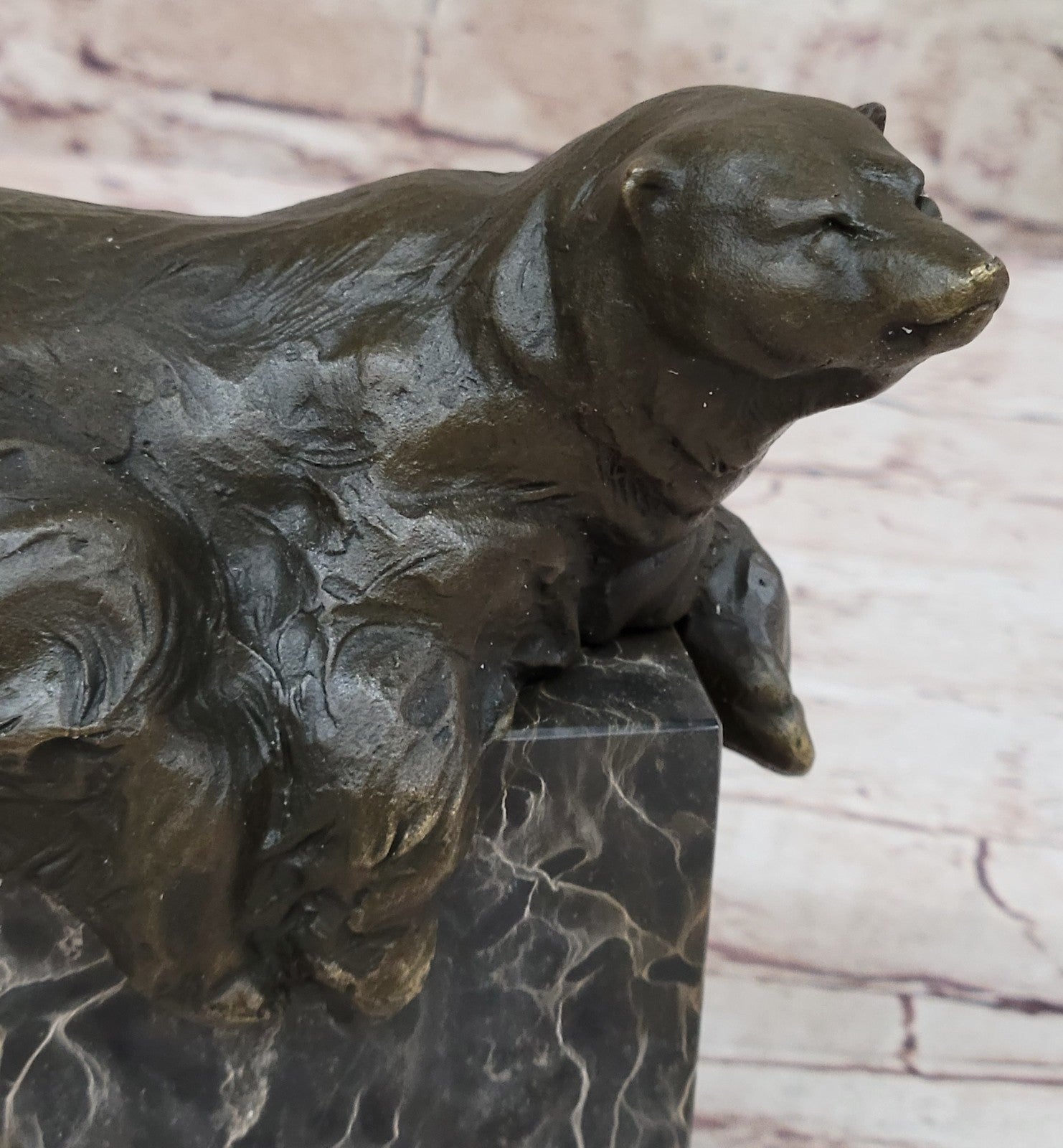 Lost Wax Method Polar Bear Bronze Sculpture Art Deco Statue Figurine Figure Sale