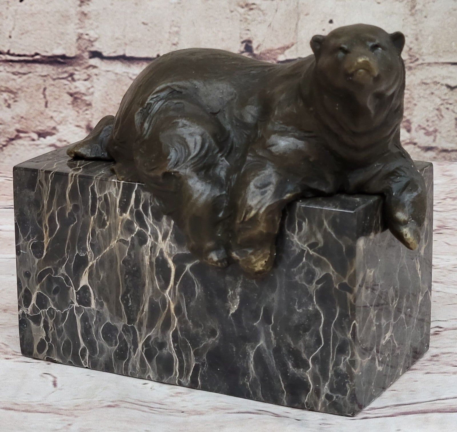 Lost Wax Method Polar Bear Bronze Sculpture Art Deco Statue Figurine Figure Sale