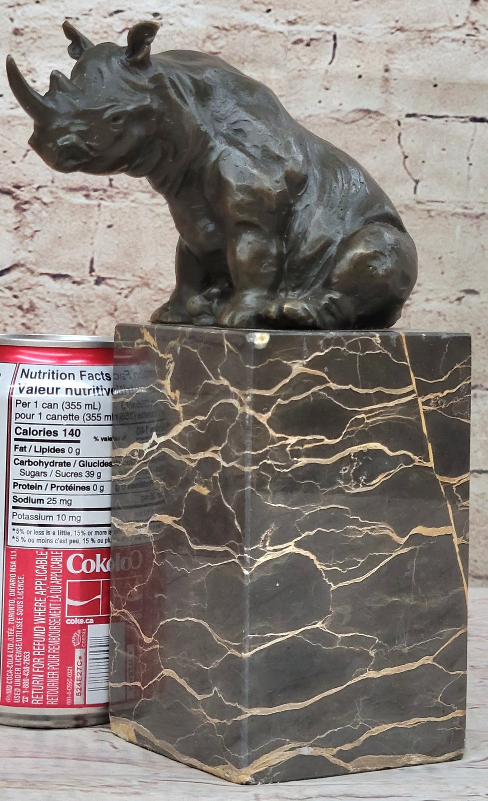 Rhino Rhinoceros Bull Bronze Sculpture Art Deco Style Signed Original Milo Sale