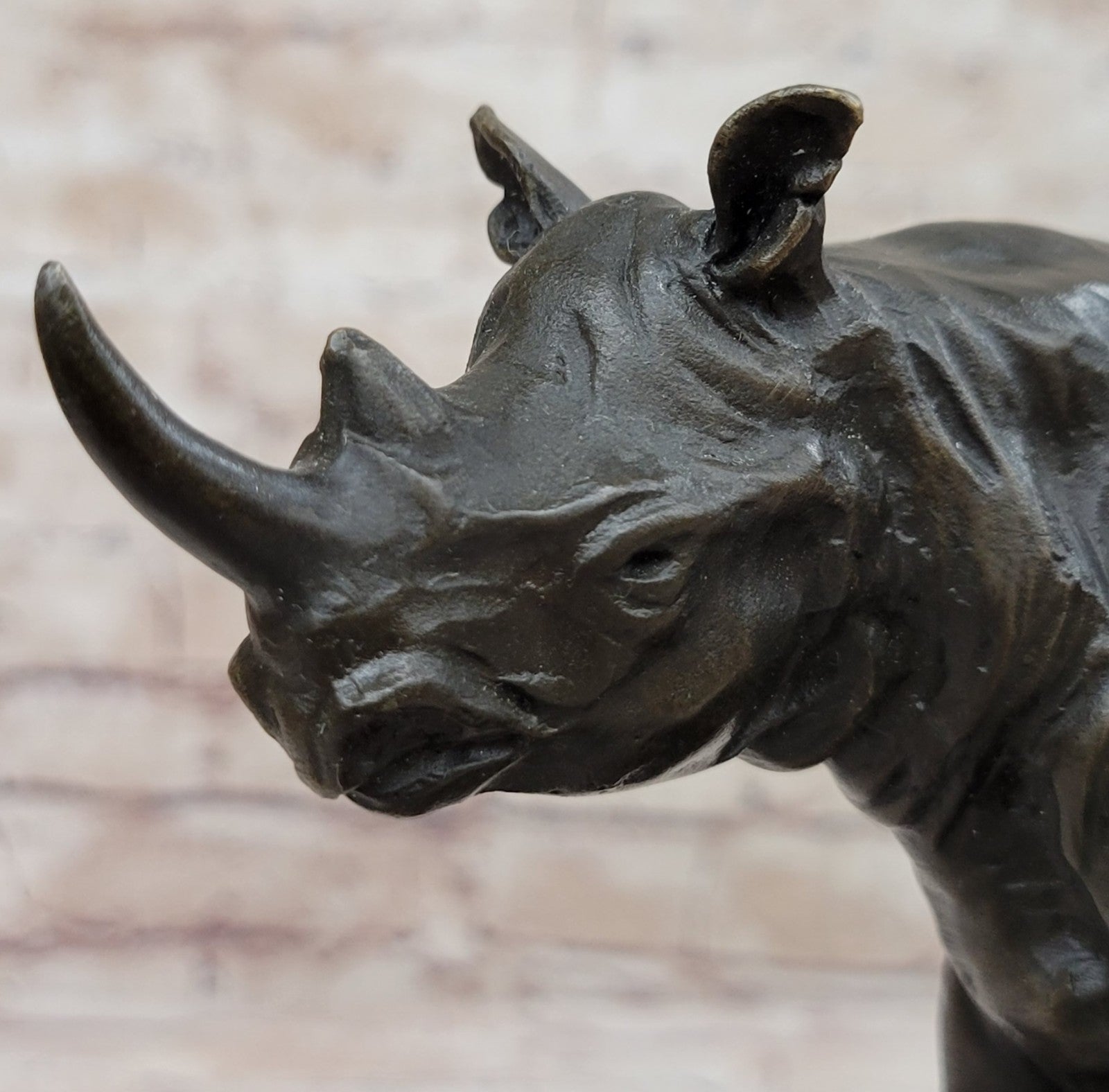 Rhino Rhinoceros Bull Bronze Sculpture Art Deco Style Signed Original Milo Sale