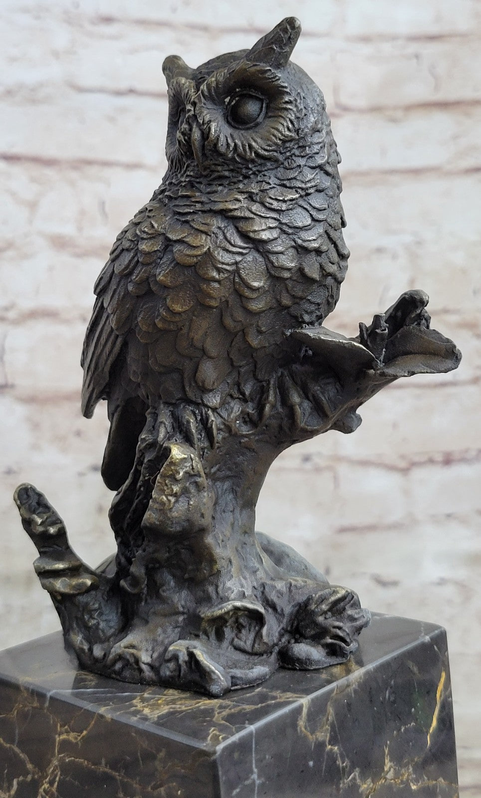Hot Cast Indoor/Outdoor Garden Owl Bird Bronze Sculpture Statue Figurine Figure