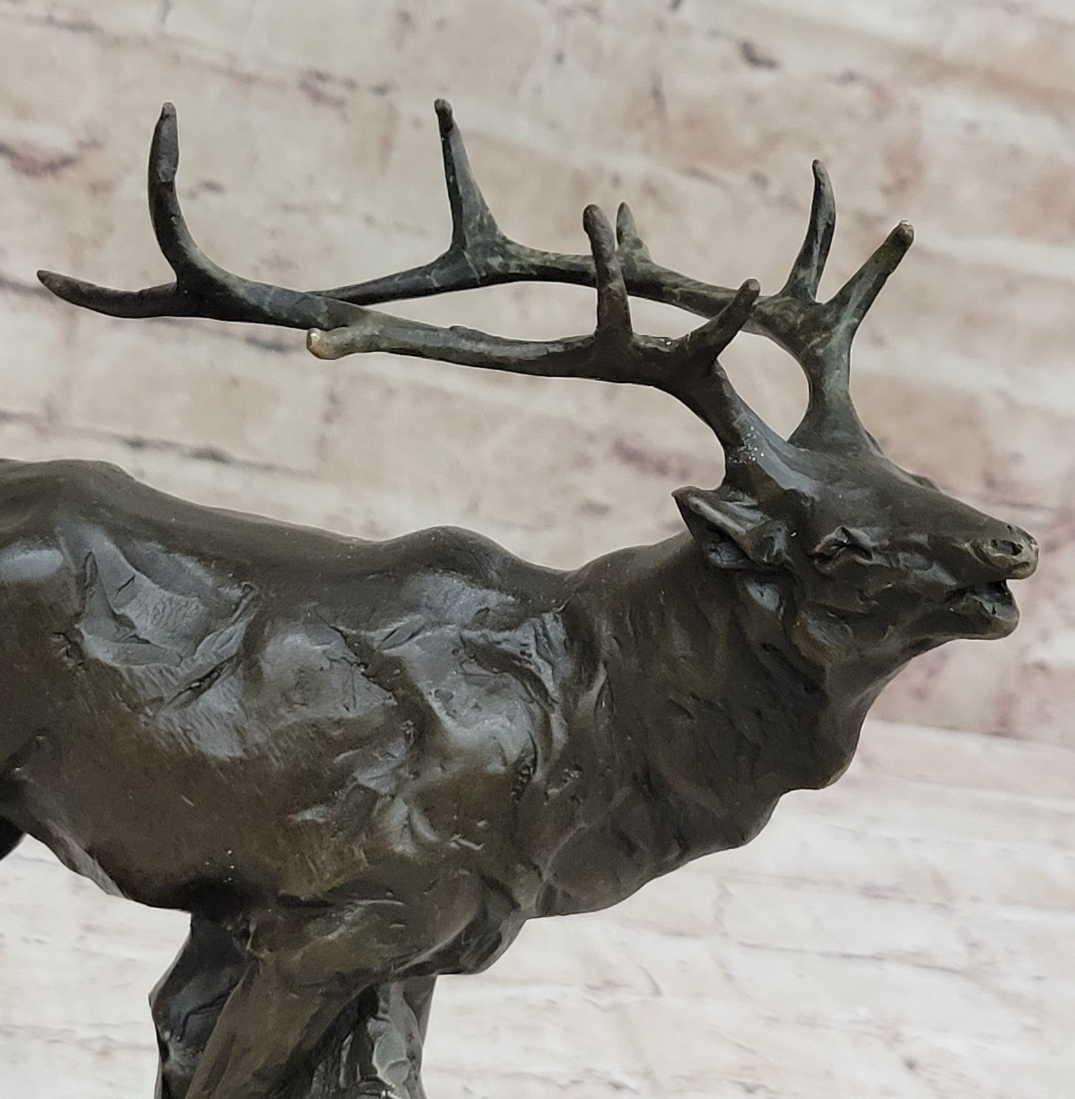 Handcrafted bronze sculpture SALE Stag Forest In Deer Male Signed Original