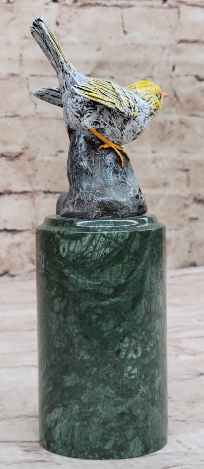 Cold Painted Bronze Sculpture Carrier Pigeon bird 9" excellent Color Art Decor