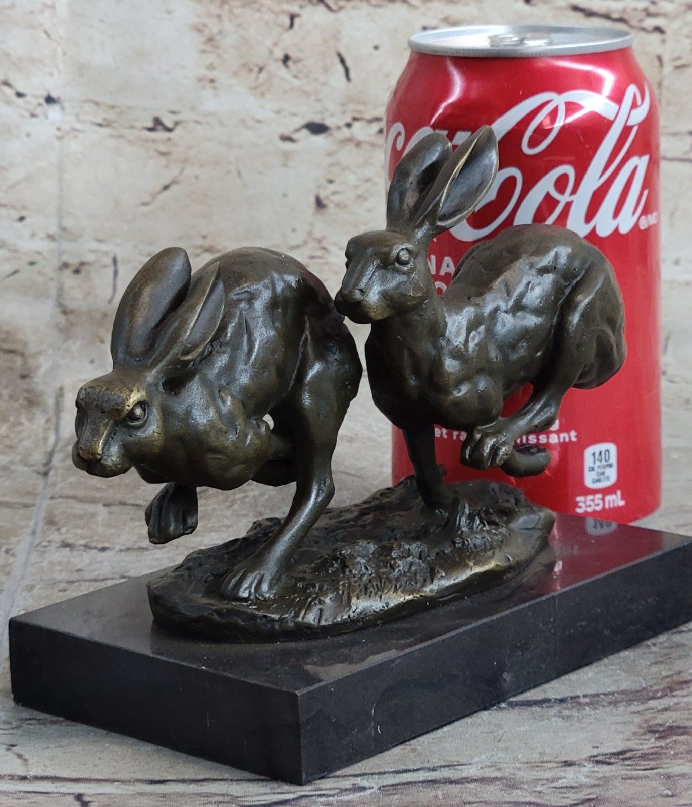 Vienna Bronze Museum Quality Bunny Rabbits Bronze Sculpture Statue Gift Figurine