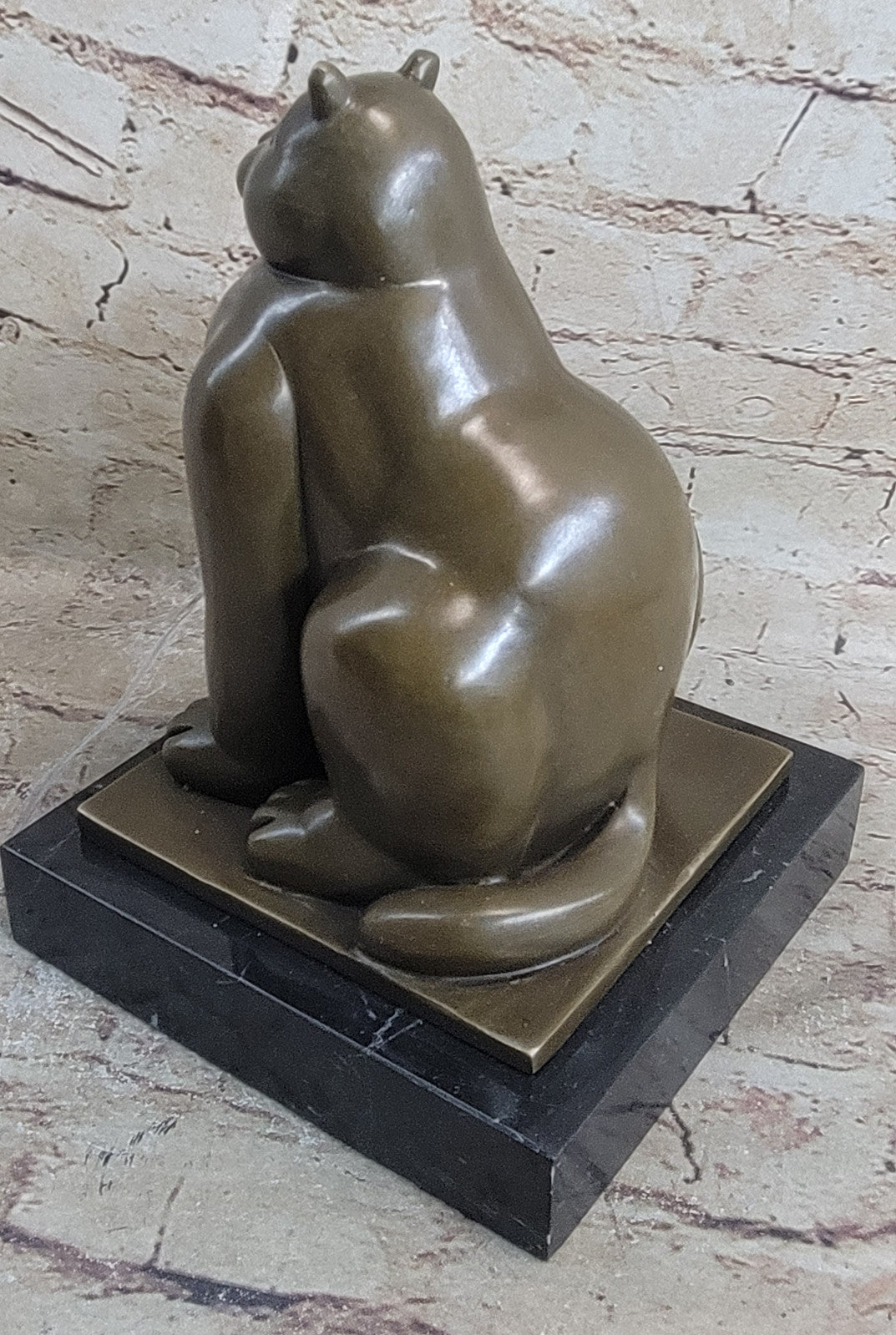 Handcrafted Detailed  Hot Cast Cat by Botero Bronze Sculpture Statue Figure Sale