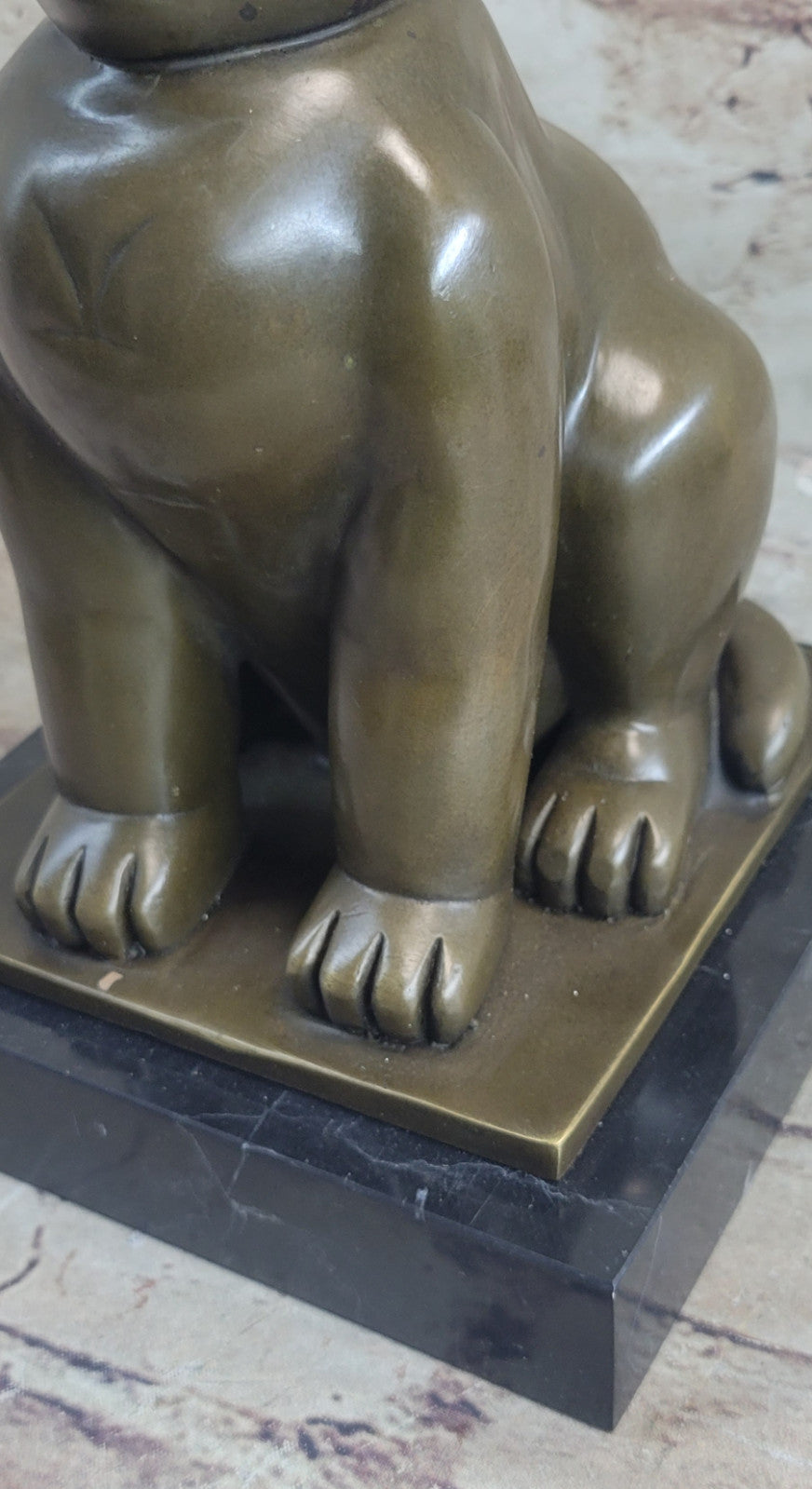 Handcrafted Detailed  Hot Cast Cat by Botero Bronze Sculpture Statue Figure Sale