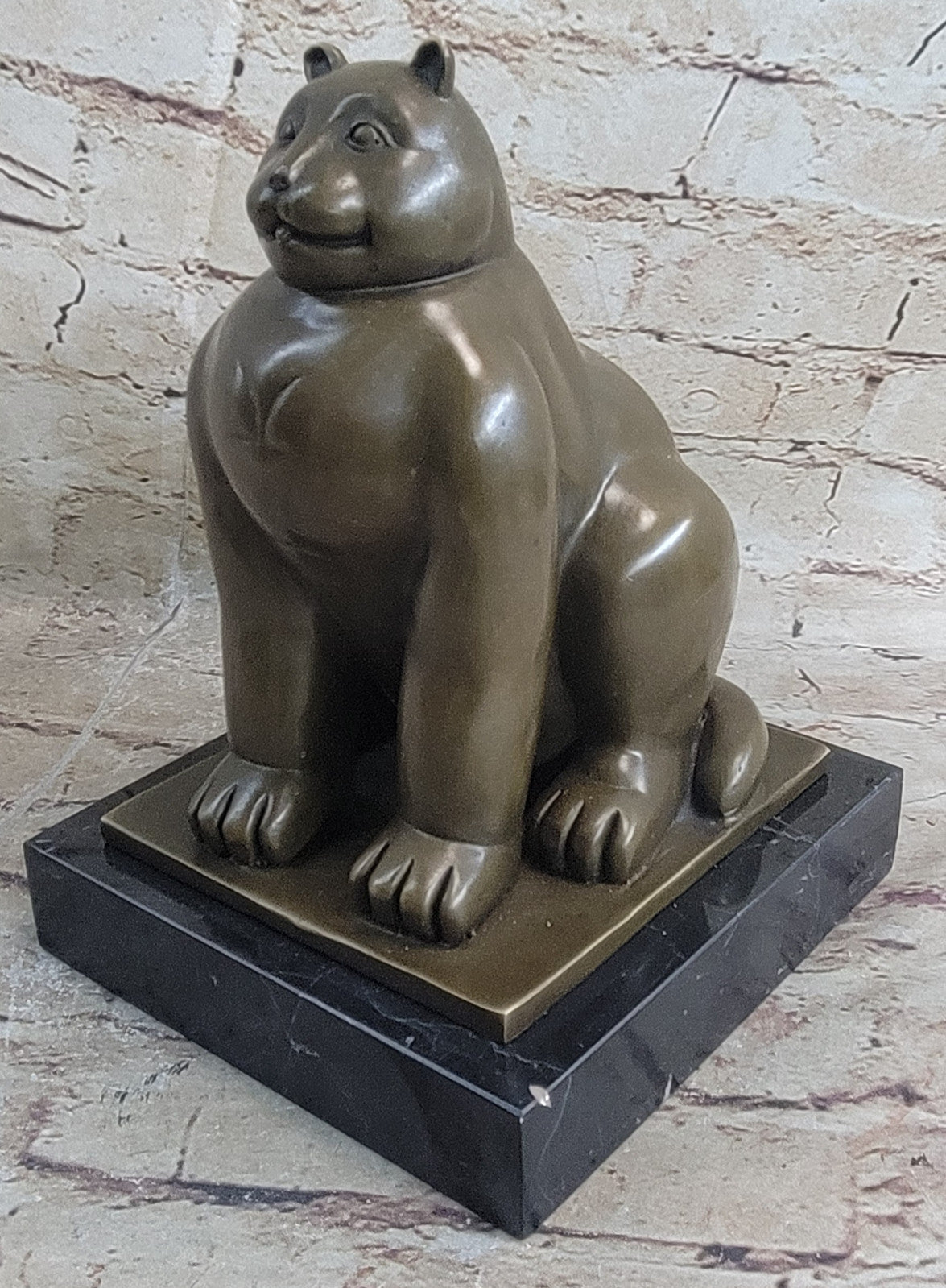 Handcrafted Detailed  Hot Cast Cat by Botero Bronze Sculpture Statue Figure Sale