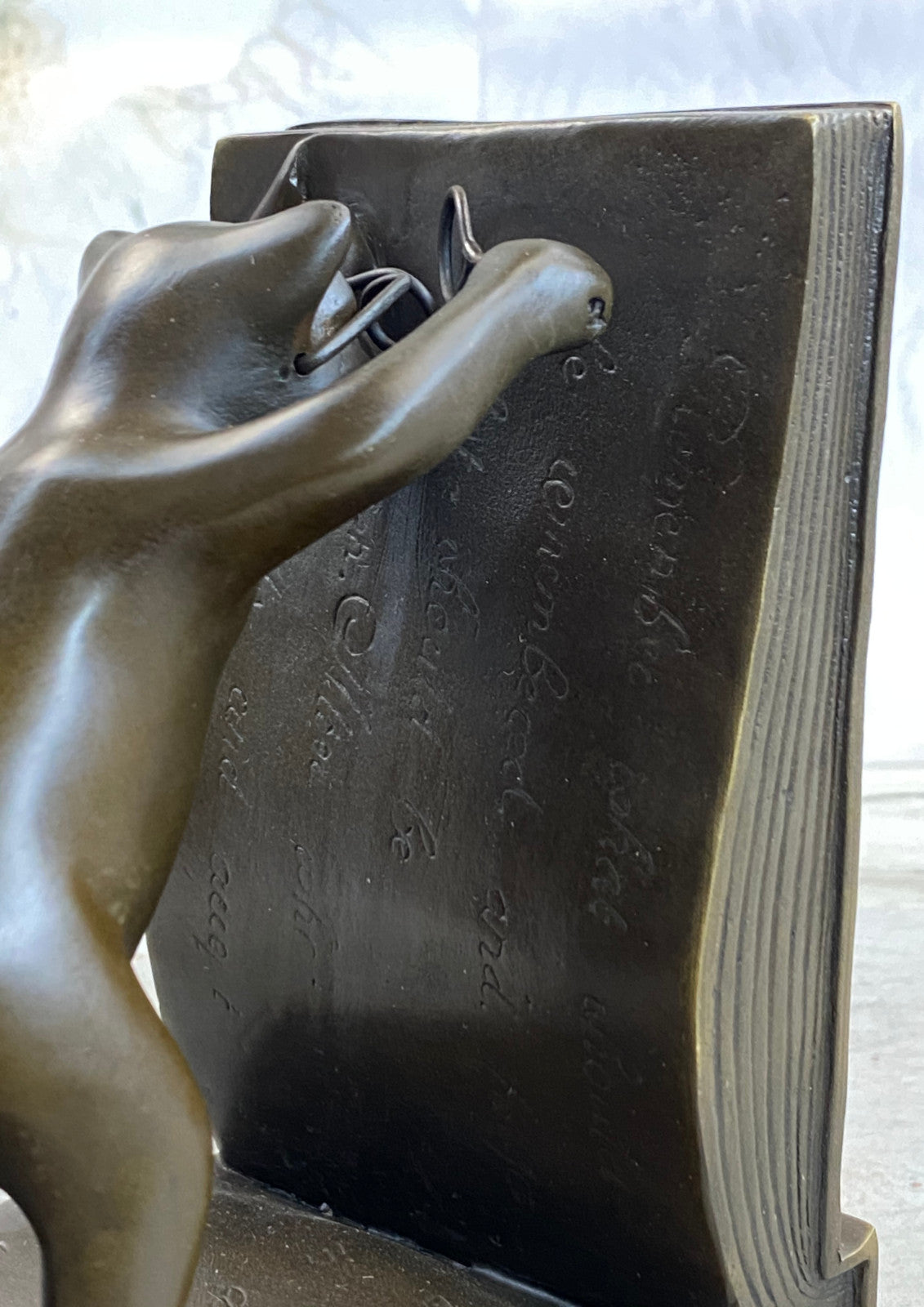 Handcrafted bronze sculpture SALE Book Bookends Cat Playful Two Original Signed