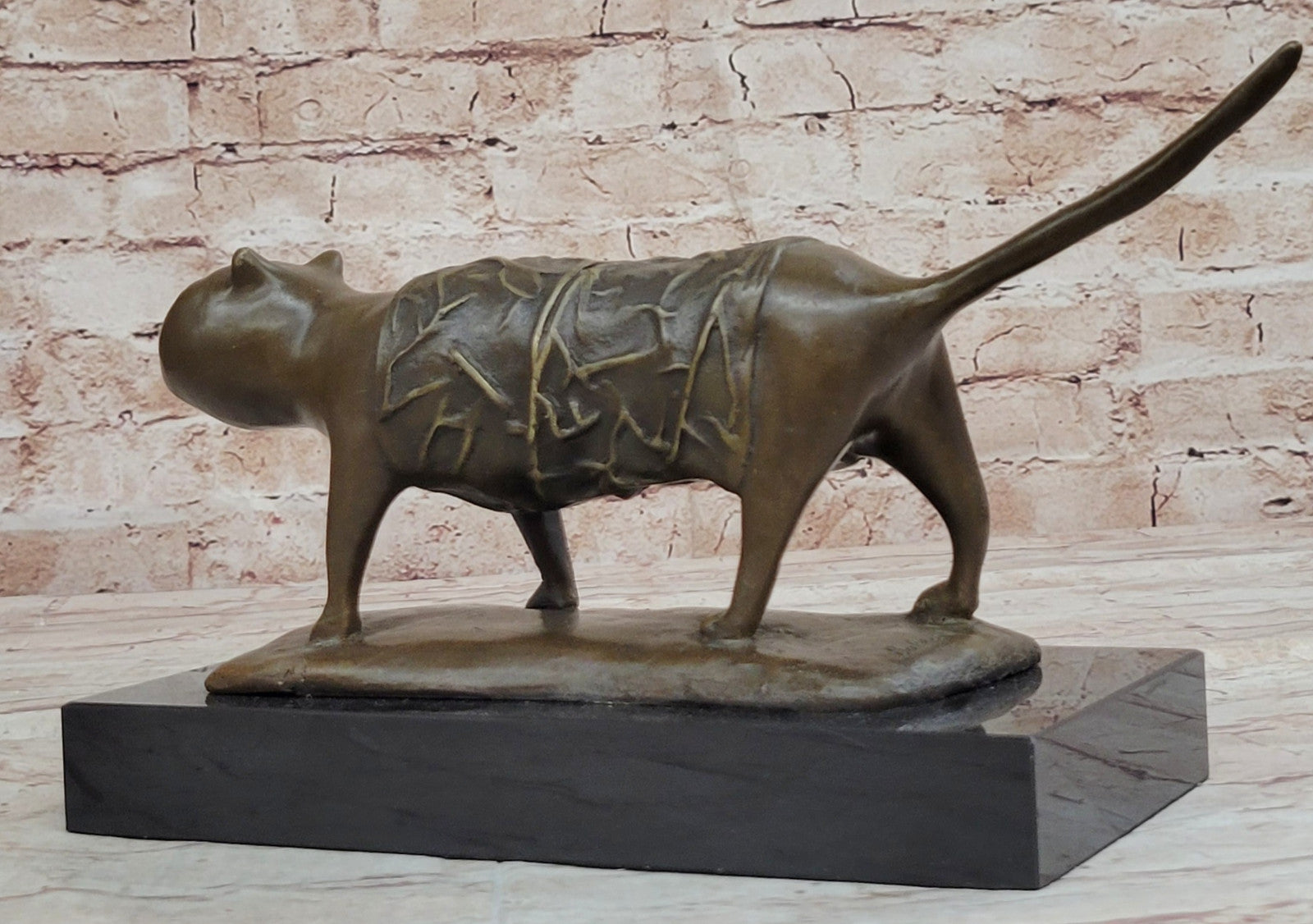 Botero Cat Bronze Statue Hot Cast Collectible Artwork Hand Made Artwork