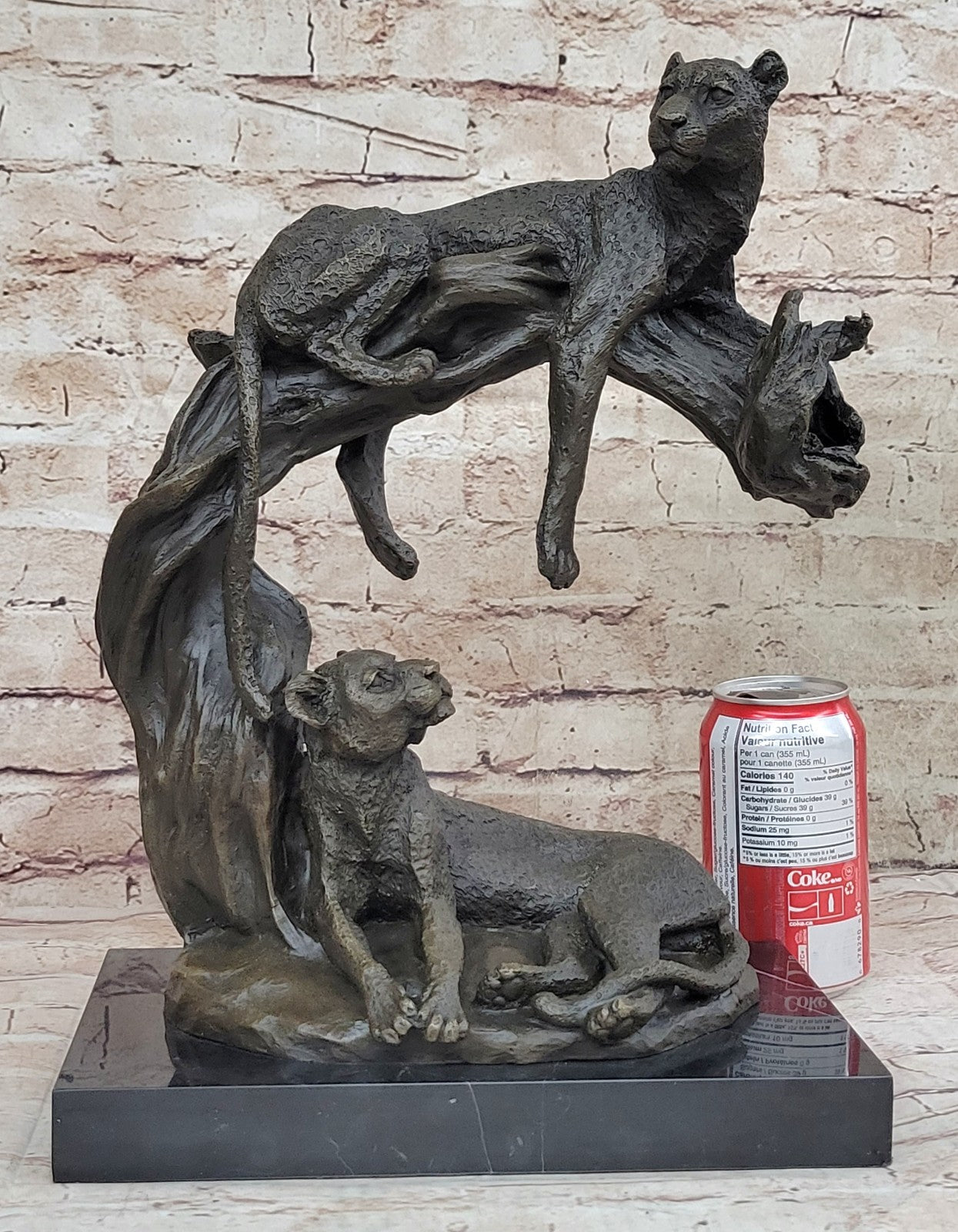 Collectible Statue bronze sculpture Animal Barye Wildlife African Lion Figurine