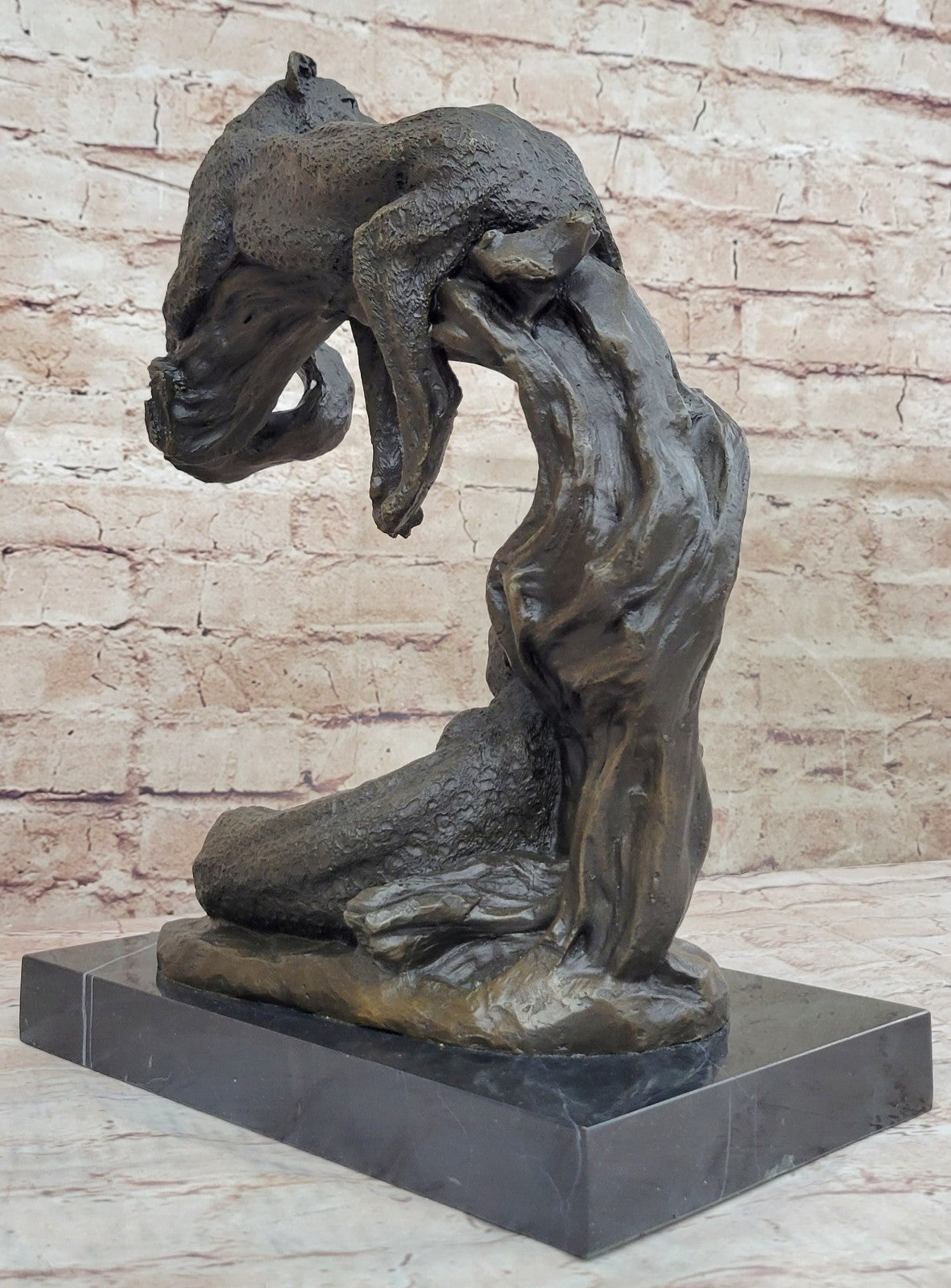 Collectible Statue bronze sculpture Animal Barye Wildlife African Lion Figurine