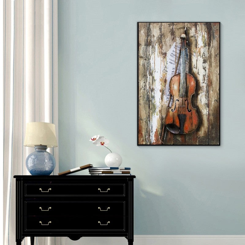 3D Original Metal Wall Art Abstract modern violin Painting Sculpture Indoor NEW