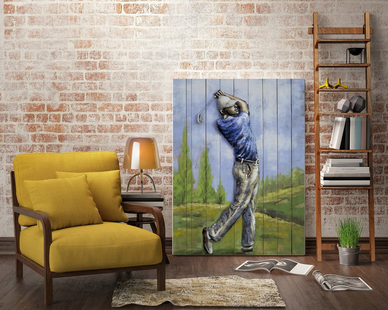 Golf Club`s Best 3d metal wall decor art metal solid Bedroom Livingroom Decorative 