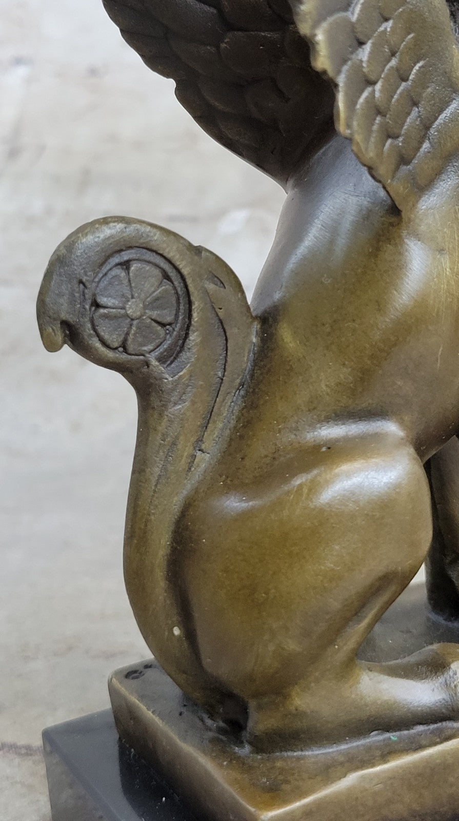 Art Deco Anniversary Nude Sphinx Female Egyptian Lion Candleholder Bronze Statue
