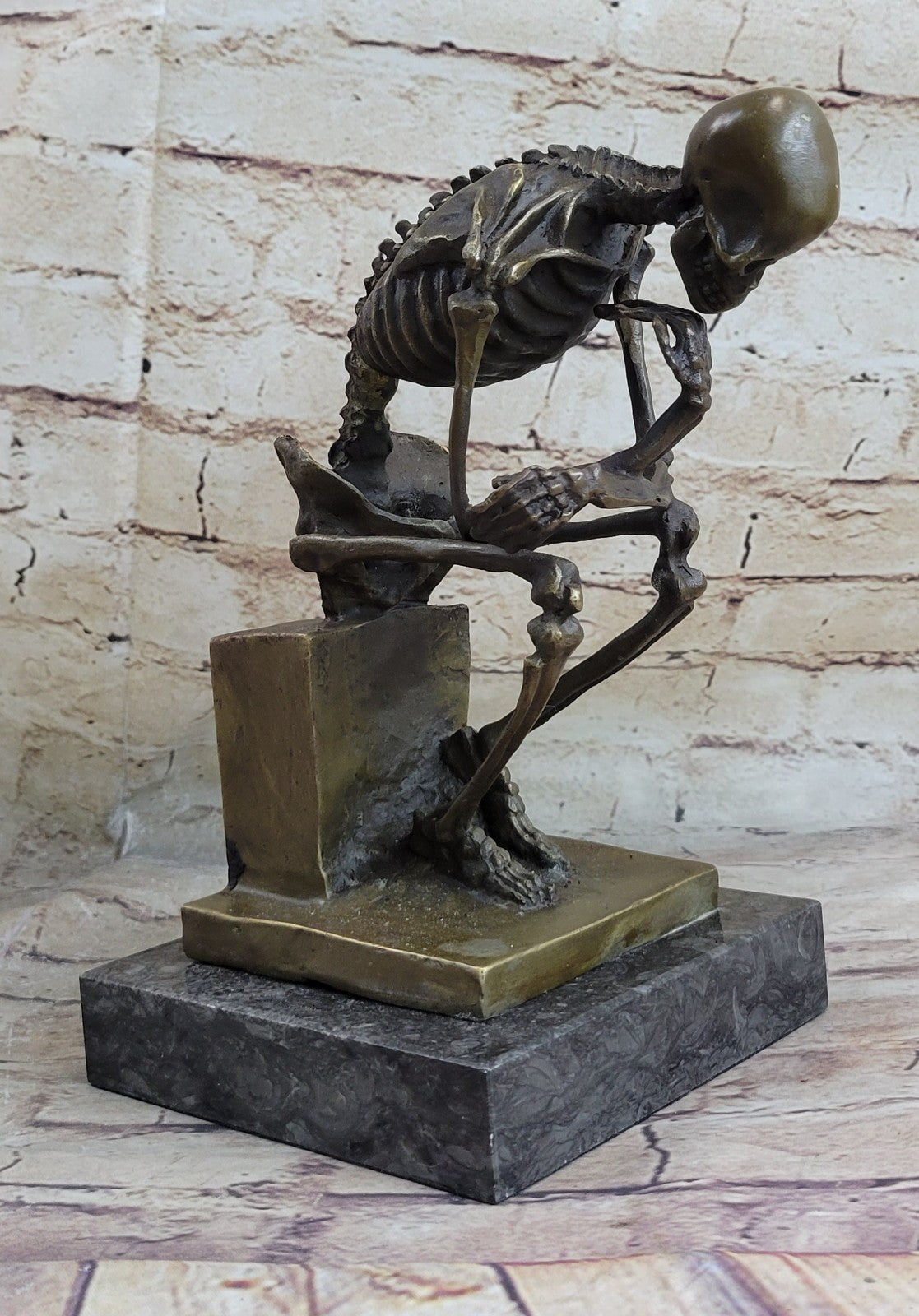 HotCast The Thinker Classical Male Nude Bronze Marble Statue Sculpture Home Gift
