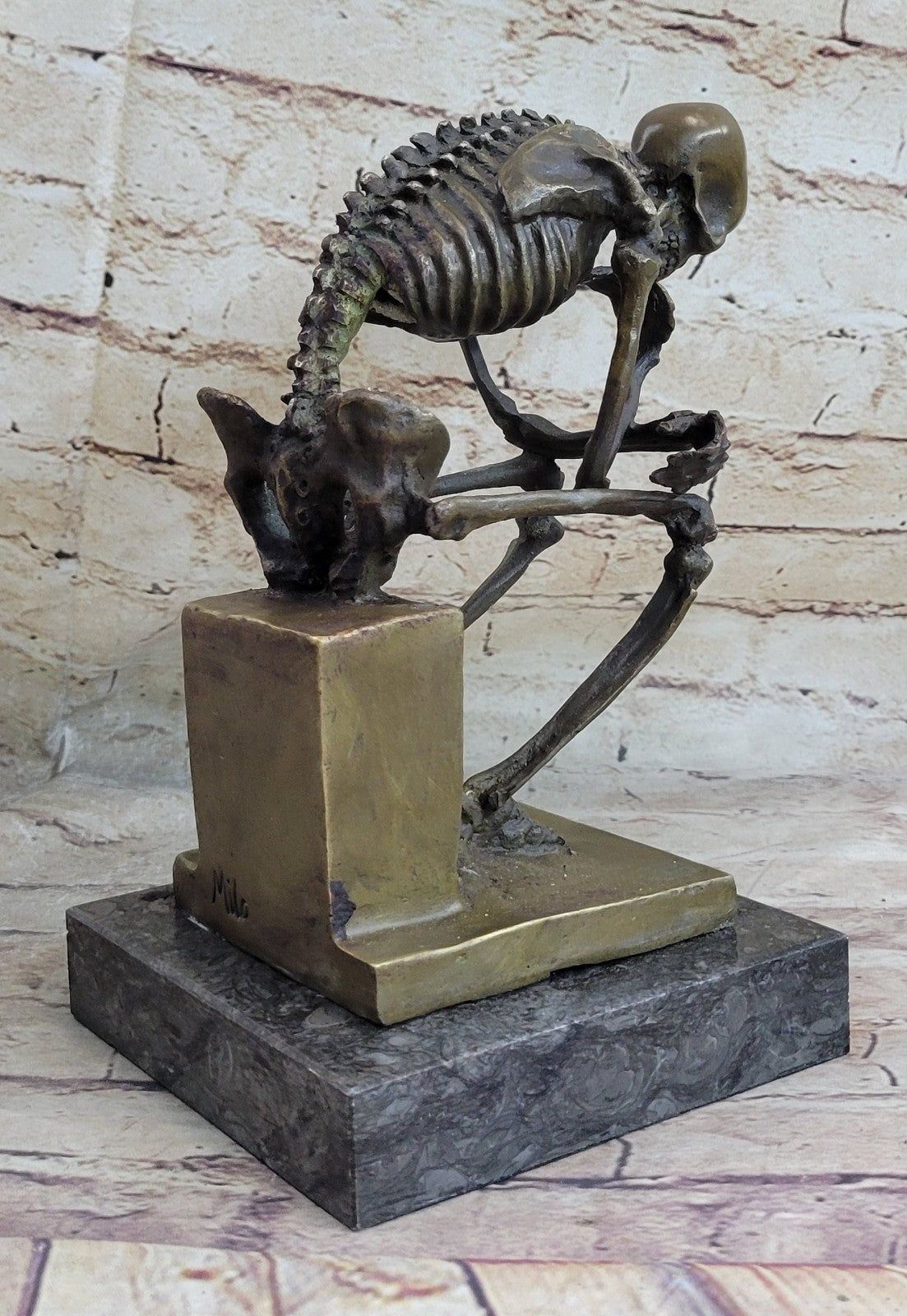 HotCast The Thinker Classical Male Nude Bronze Marble Statue Sculpture Home Gift