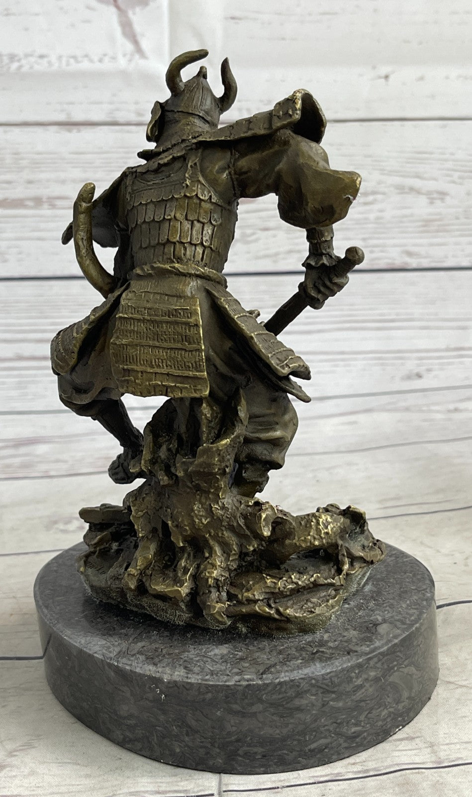 ANCIENT BRONZE CEREMONIAL BURIAL SWORD W/ SAMURAI WARRIOR   ASIAN ARTIFACT SALE