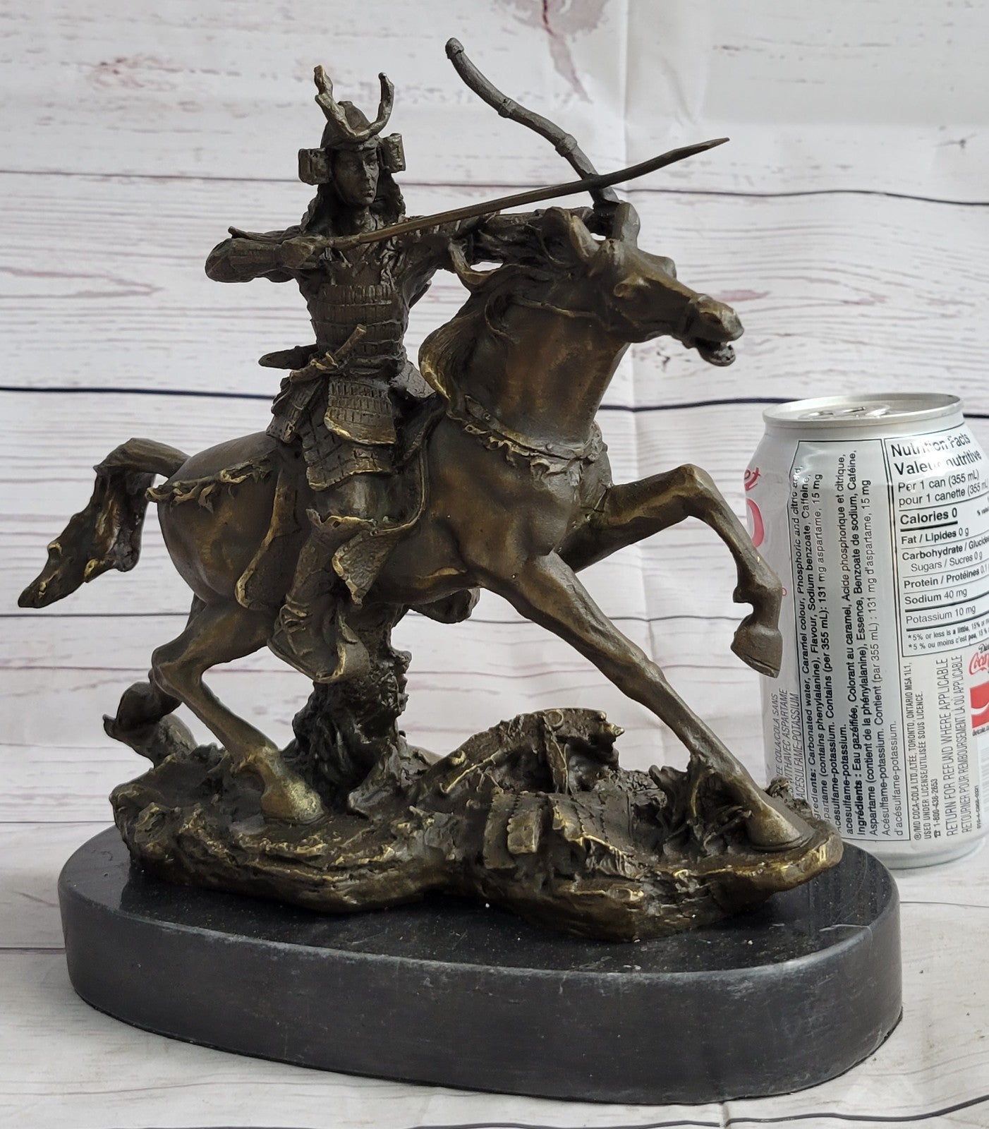 Japanese Bronze of a Samurai on Horseback Meiji Sculpture Signed No Reserve SALE