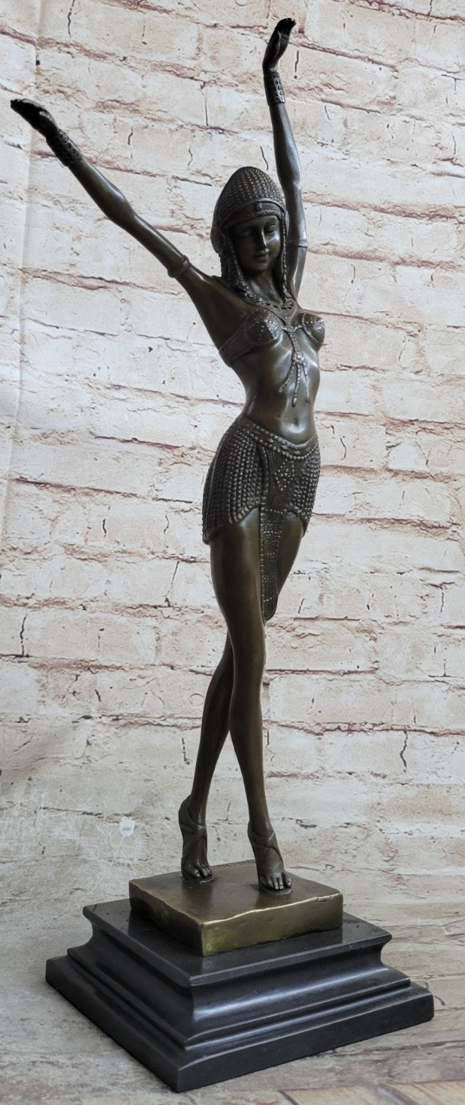 Art Deco/Nouveau Chiparus Erotic Tall Dancer Ballerina Bronze Sculpture Figurine Figure