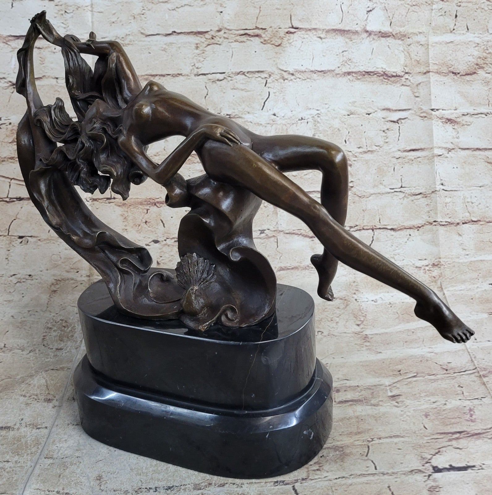Classical Bronze Sculpture of a Sea Nymph Sleeping Lost Wax Nude Statue