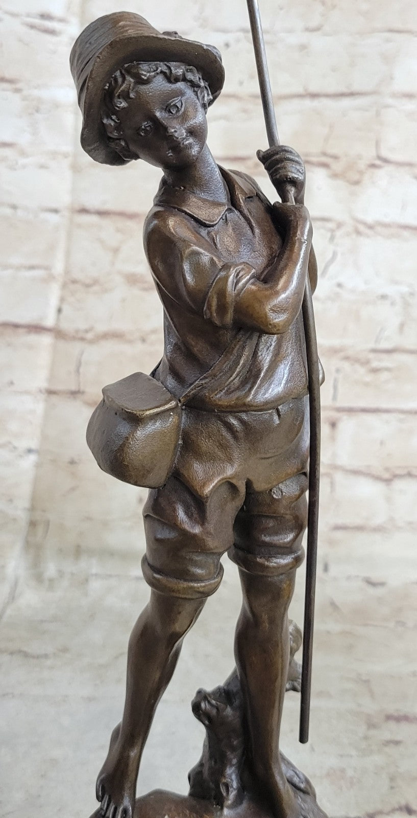 Bronze Fisherman Sculpture: Fly Fisherman by Miguel Lopez Known As Mil
