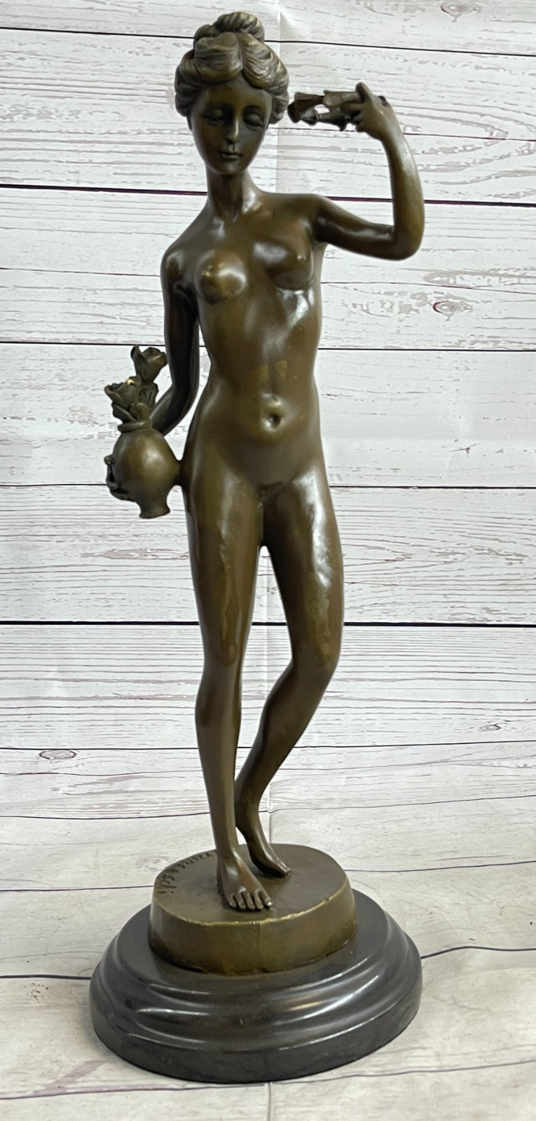 ART DECO NUDE DANCER BY FRANCESCHI BRONZE SCULPTURE HOME DECORATION FIGURINE