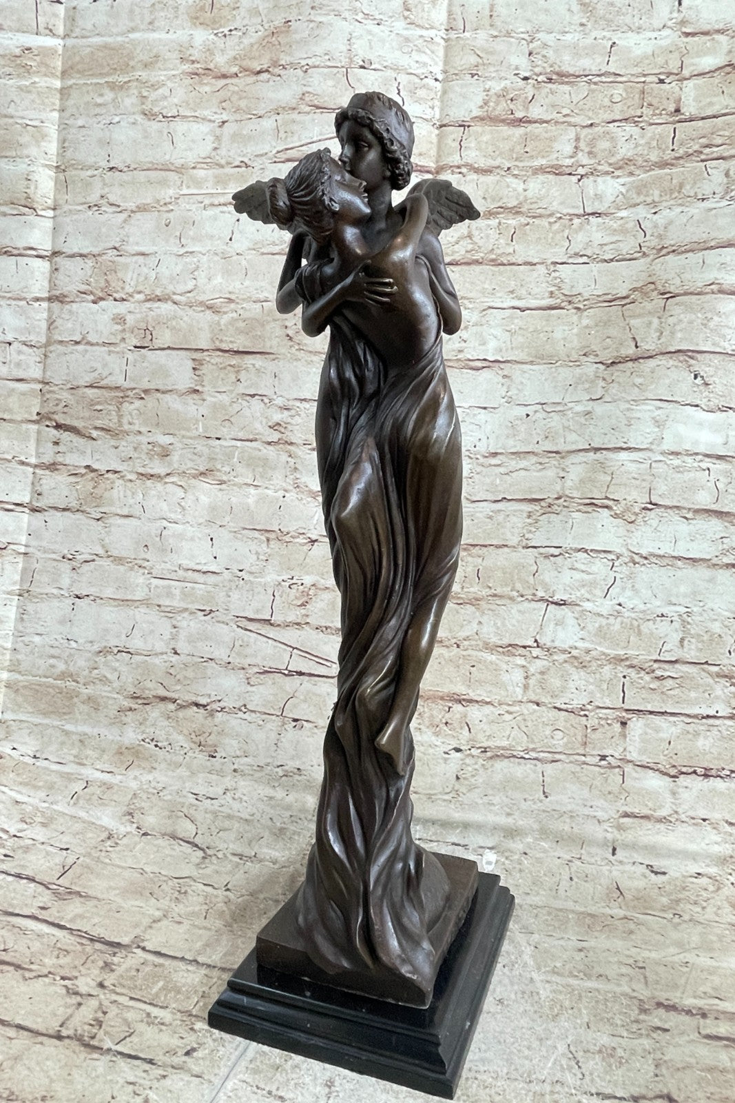 WEDDING GIFT Lovers Cupid Psyche Eros Aphrodite Venus Bronze Marble Statue Gift