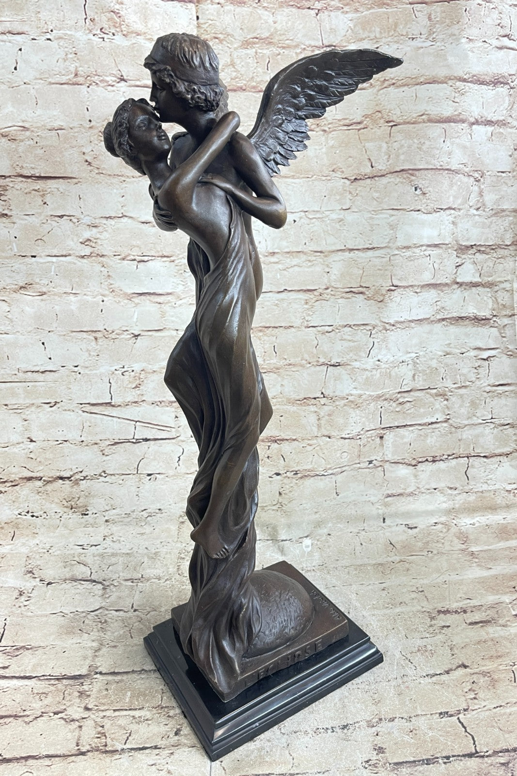 WEDDING GIFT Lovers Cupid Psyche Eros Aphrodite Venus Bronze Marble Statue Gift